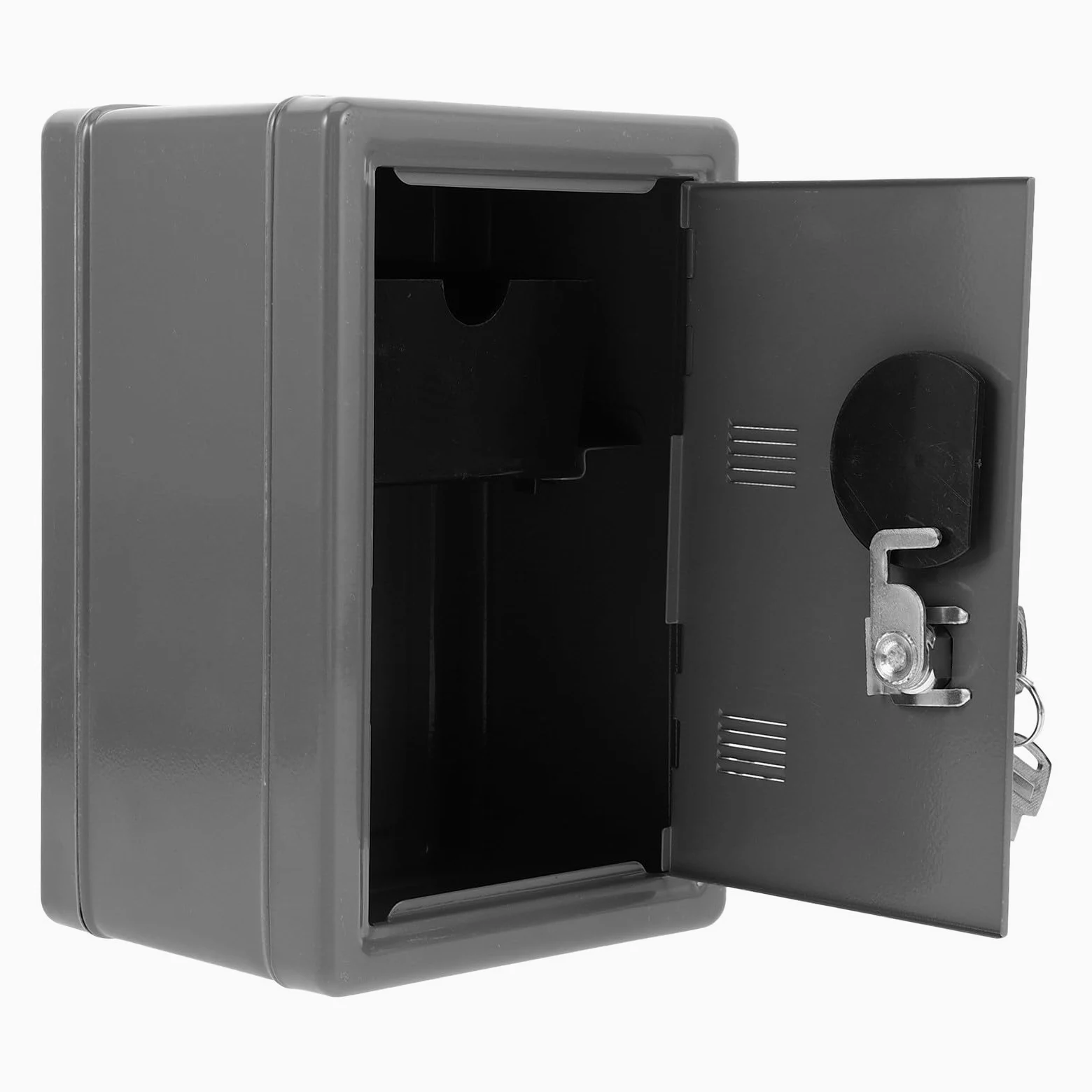 Cabilock Cassaforte e Decorativa in Ferro Argento Serratura a Combinazione e Chiave Scatola Portavalori Piccola per Casa e Ufficio