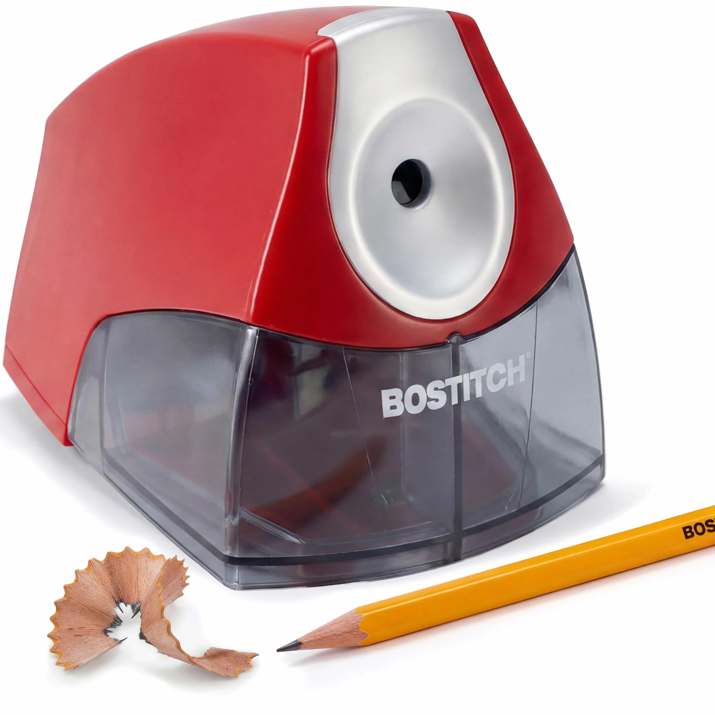 Bostitch Office Temperamatite elettrico personale, potente motore senza arresto, vassoio trucioli ad alta capacità, rosso (EPS4-RED)