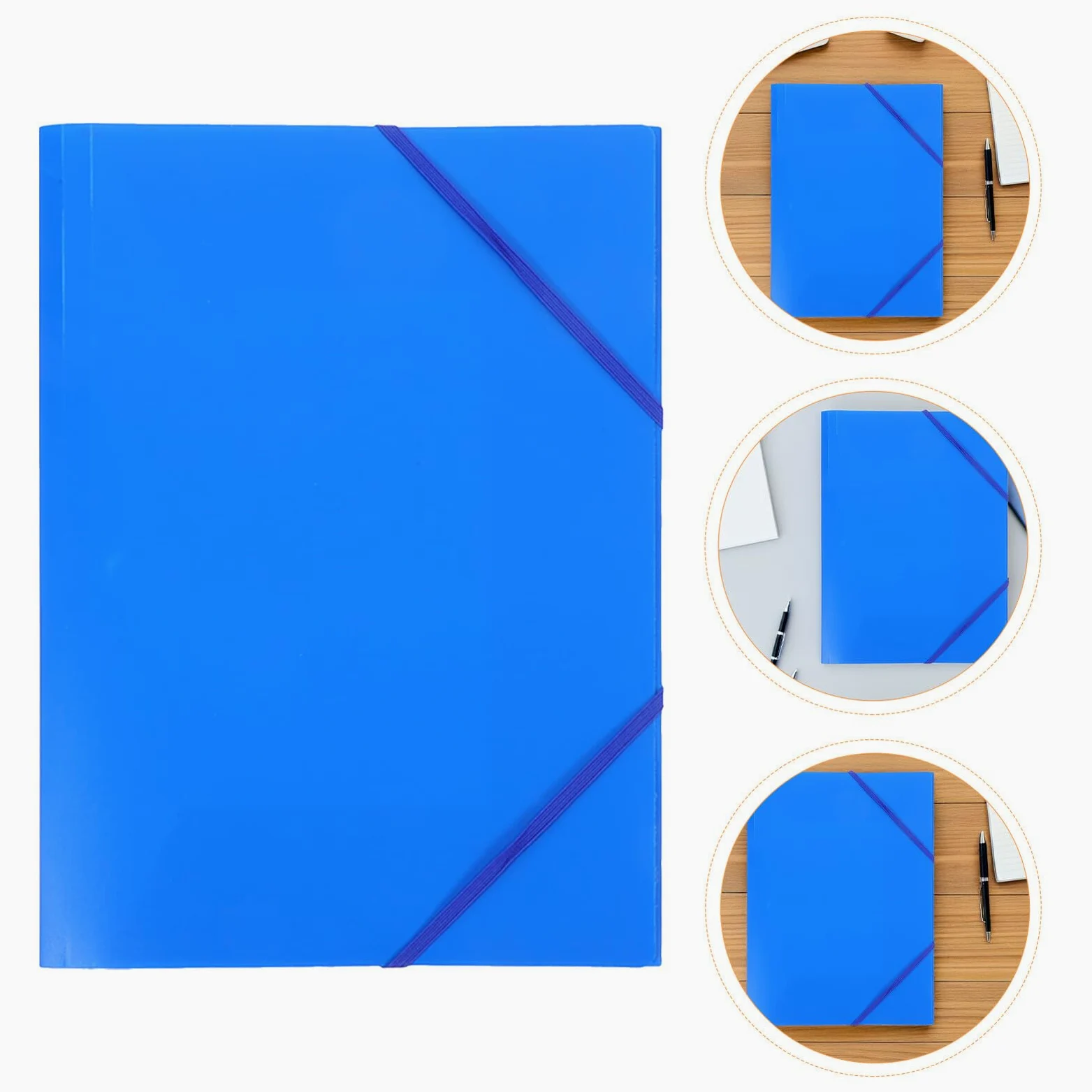 Cartellina con Elastico Pieghevole A4 in Plastica 10 Pezzi Blu | Chiusura a Cordino Elastico, per Scuola e Casa, Tiene i Fogli Ordinati e Ottimizza lo Spazio