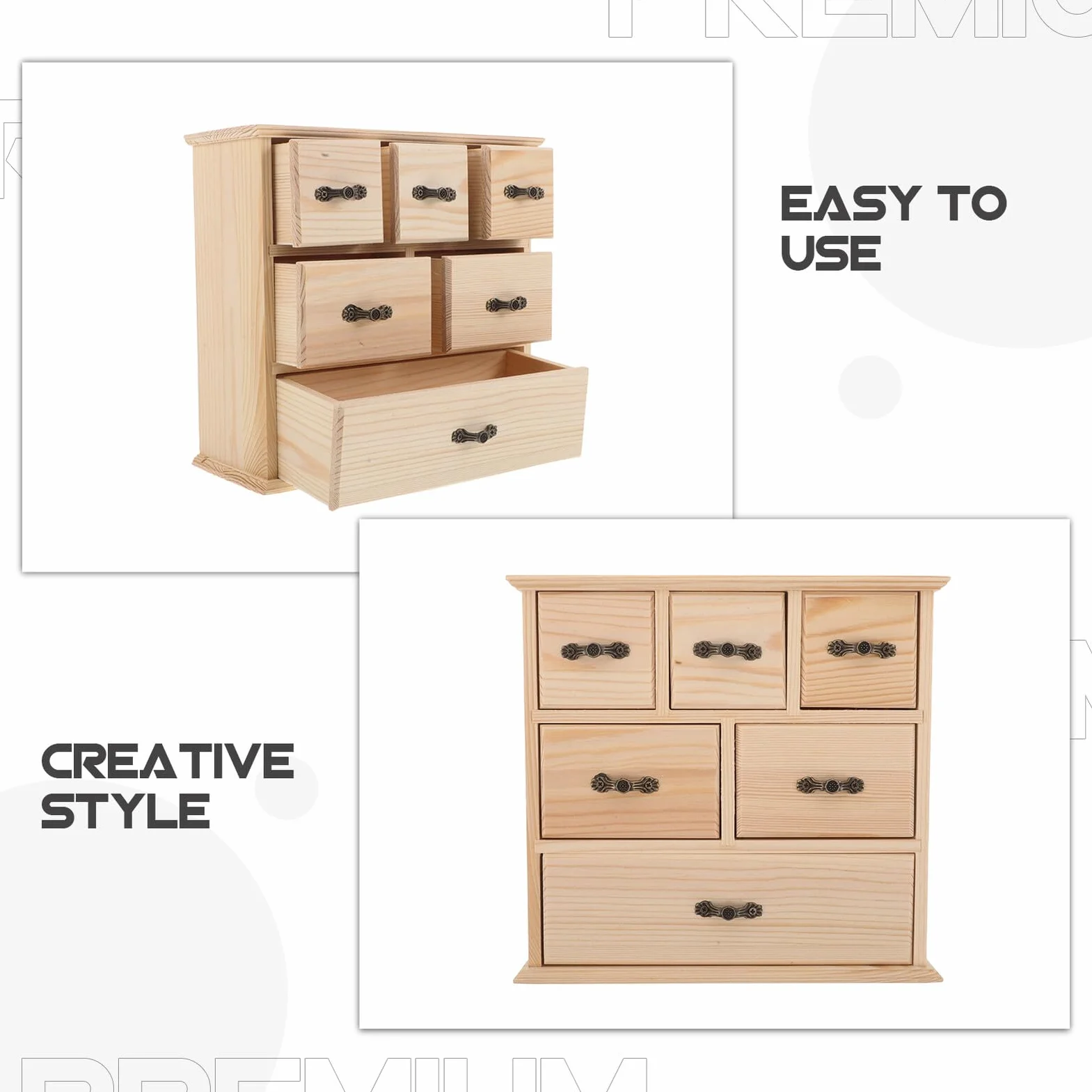 Organizer Scrivania in Legno con Porta Cancelleria e Documenti Cassettiera da Scrivania in Legno Naturale per Ufficio e Casa Scatola Portaoggetti Compatta