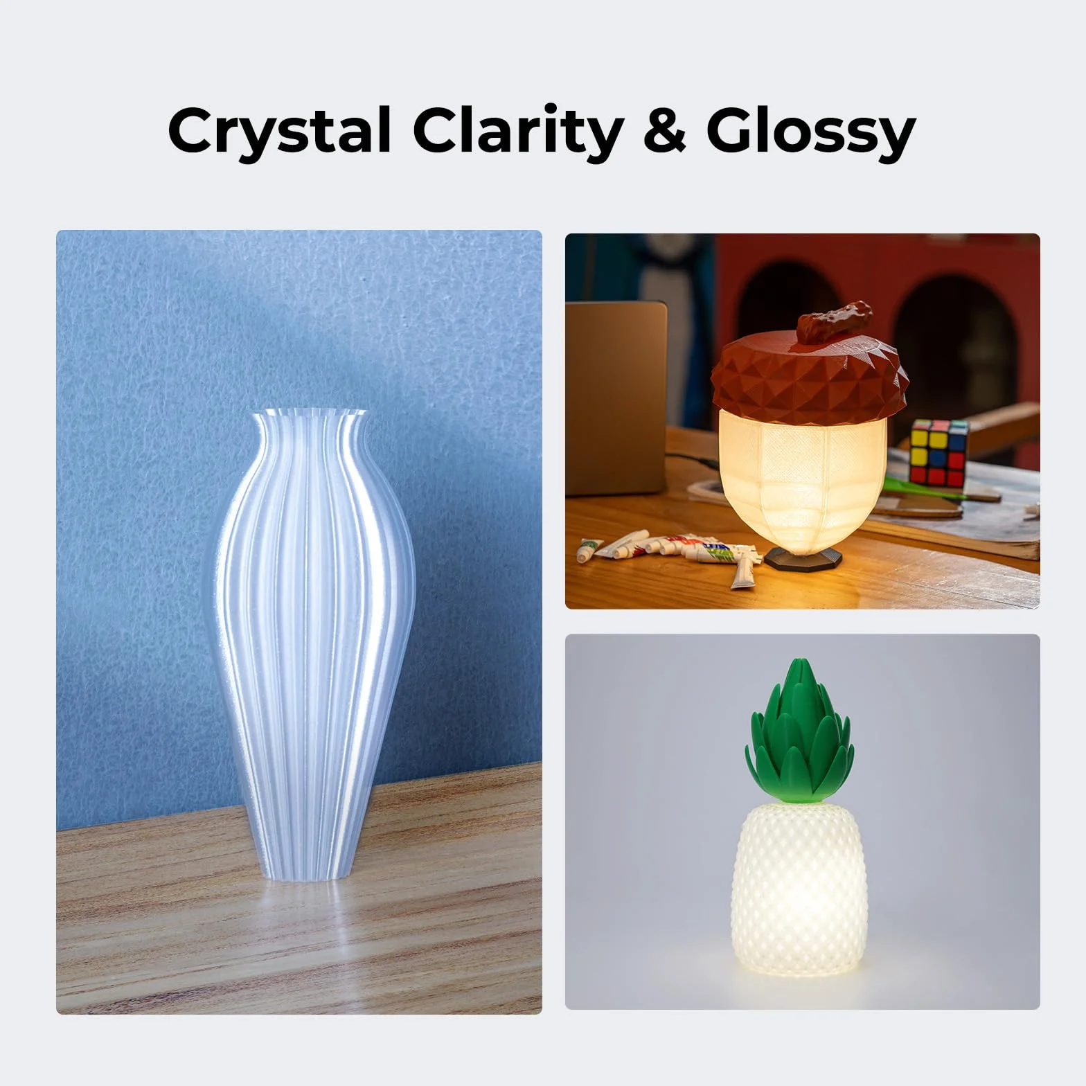 Creality Filamento PETG 1.75mm 1kg Blu Trasparente per Stampanti 3D
