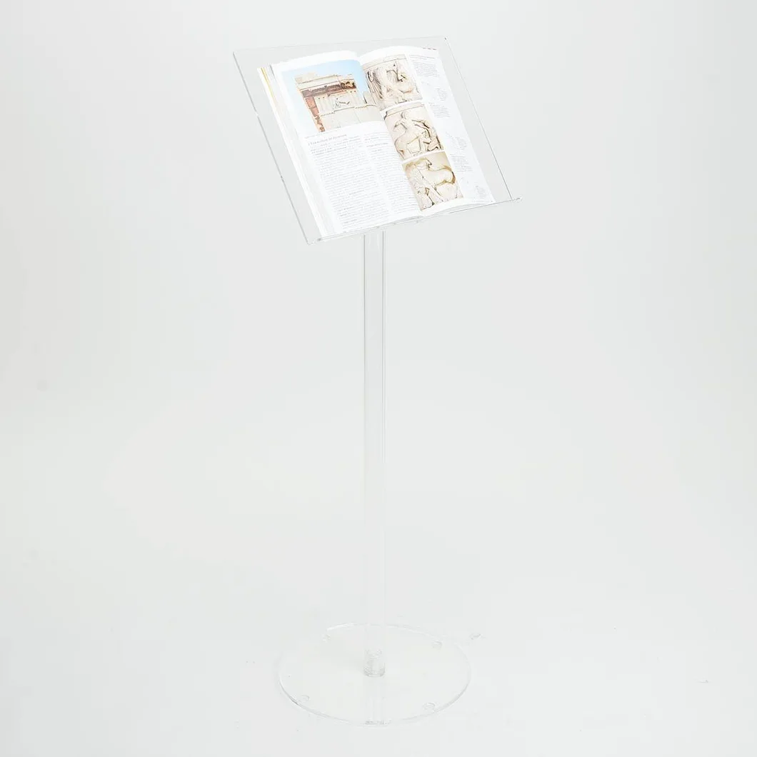 Danieli | Espositore Pubblicitario da Terra a Leggio con Reggilibro Formato A3 Orizzontale Aperto. Espositore Completamente in Acrilico Trasparente per Brochure, Depliant, Cataloghi e Menu