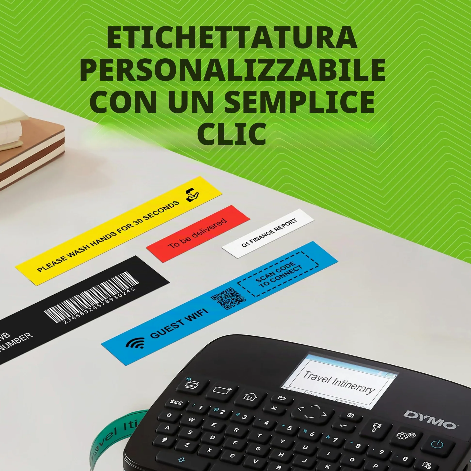 DYMO LabelManager Executive 640 CB - Etichettatrice compatta con tastiera QWERTZ, connettività Bluetooth e USB, compatibile con etichette D1