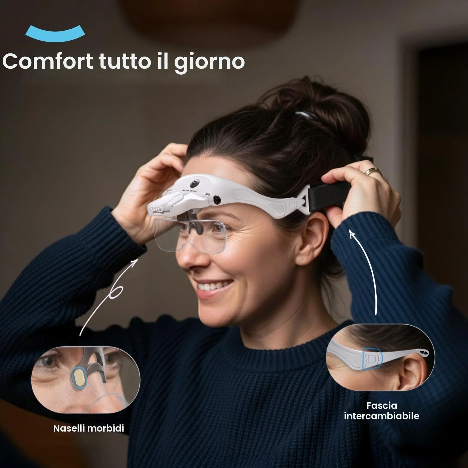 ARTDOT Lente Ingrandimento con Luce 4 LED, Occhiali Professionali per Modellismo
