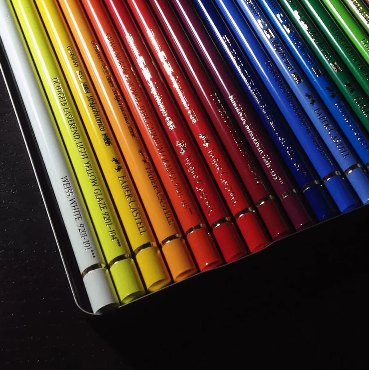 Faber-Castell Polychromos 110024 Matite Colorate Professionali, Set 24 Pezzi in Astuccio Metallico, Mina 3,8 mm