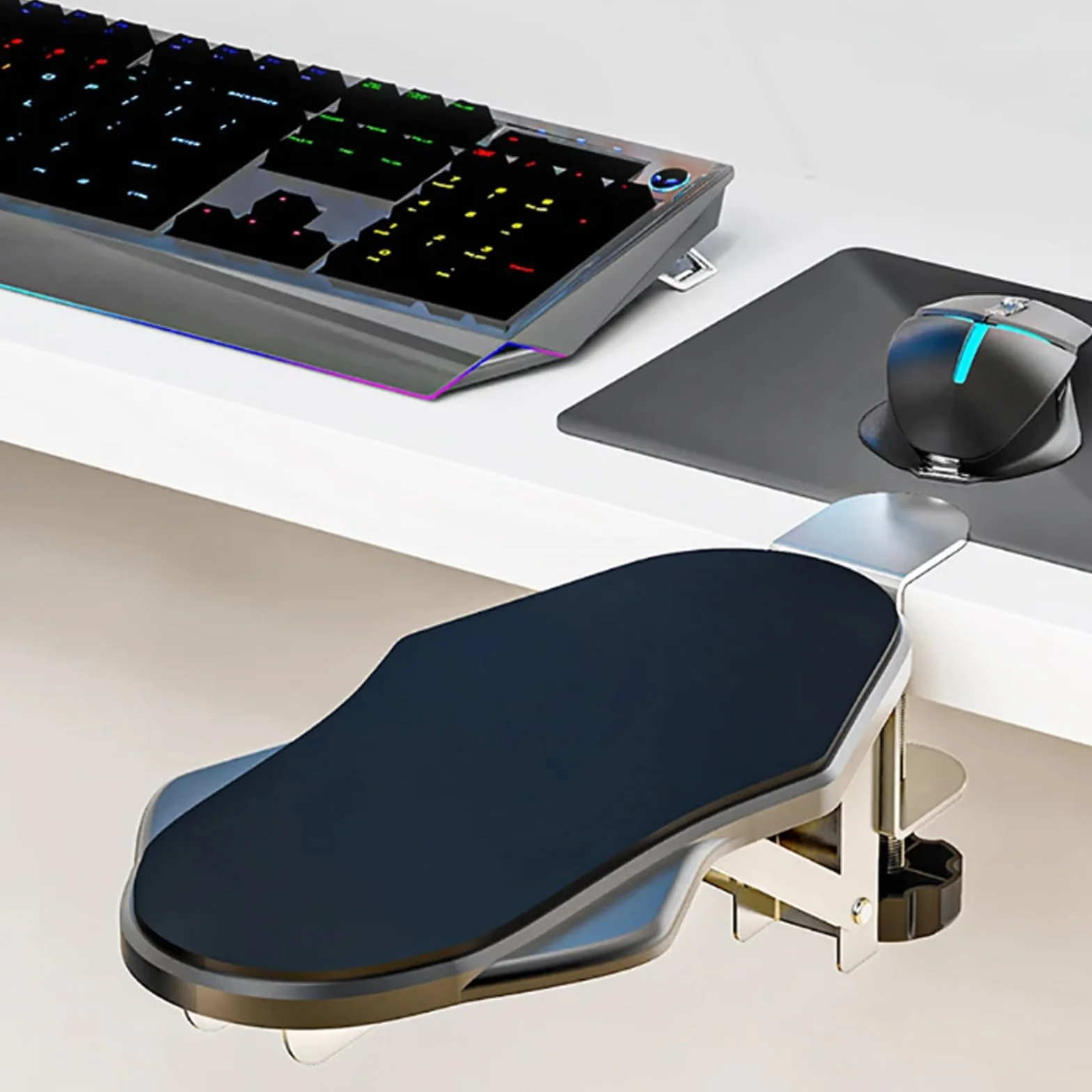 Confezione Da 2 Estensioni Da Scrivania Ergonomiche, Bracciolo Da Scrivania Poggiapolsi Pieghevole Poggiagomiti Bloccaggio Senza Perforazione Supporto Da Tavolo Ripiano Bracciolo Per Computer