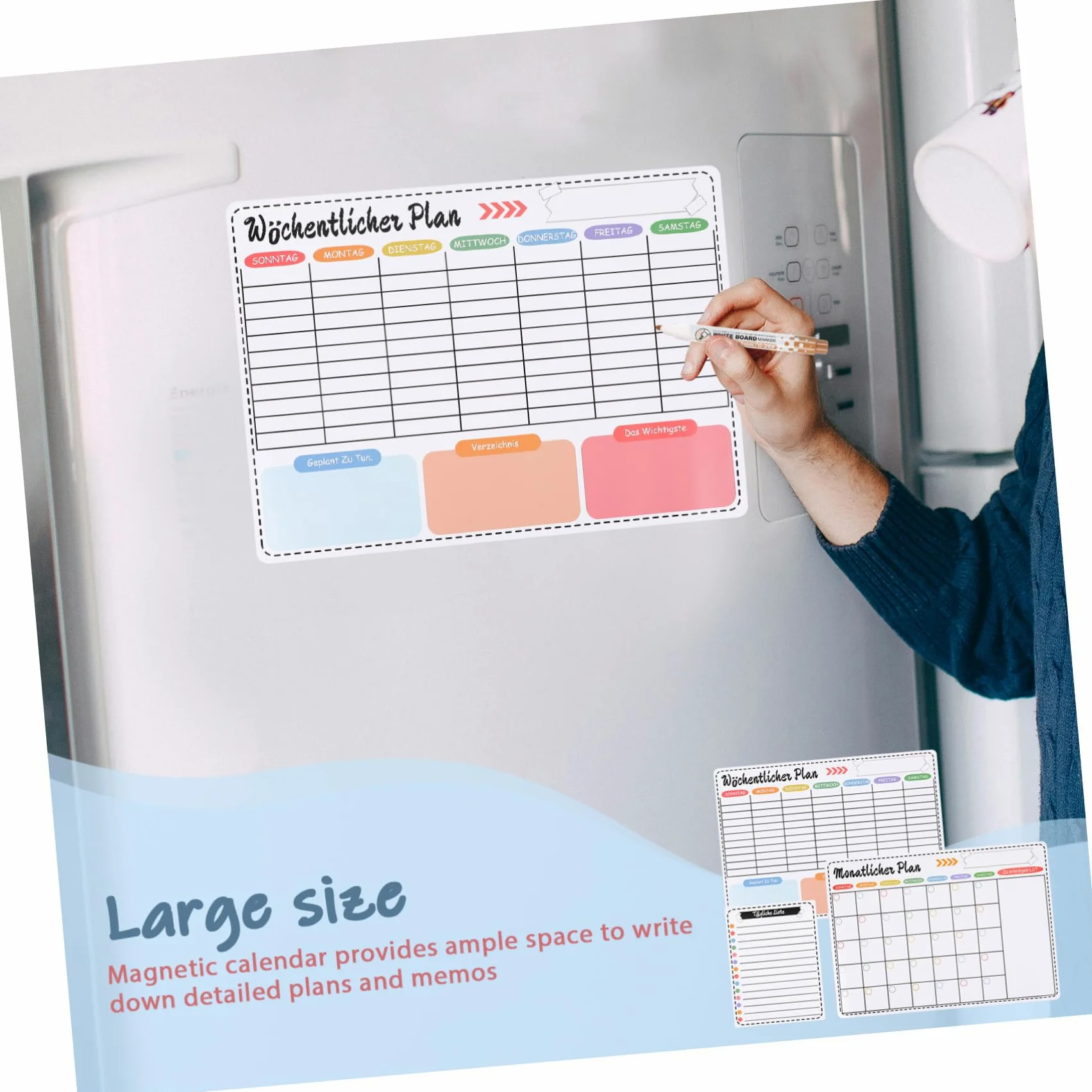 Homoyoyo Lavagna Magnetica per Frigorifero, Calendario Settimanale e Mensile Cancellabile, Bianca, Facile da Pulire, per Casa e Cucina | Resina Sintetica, Si Applica Facilmente al Refrigeratore, Uso Casa e Ufficio