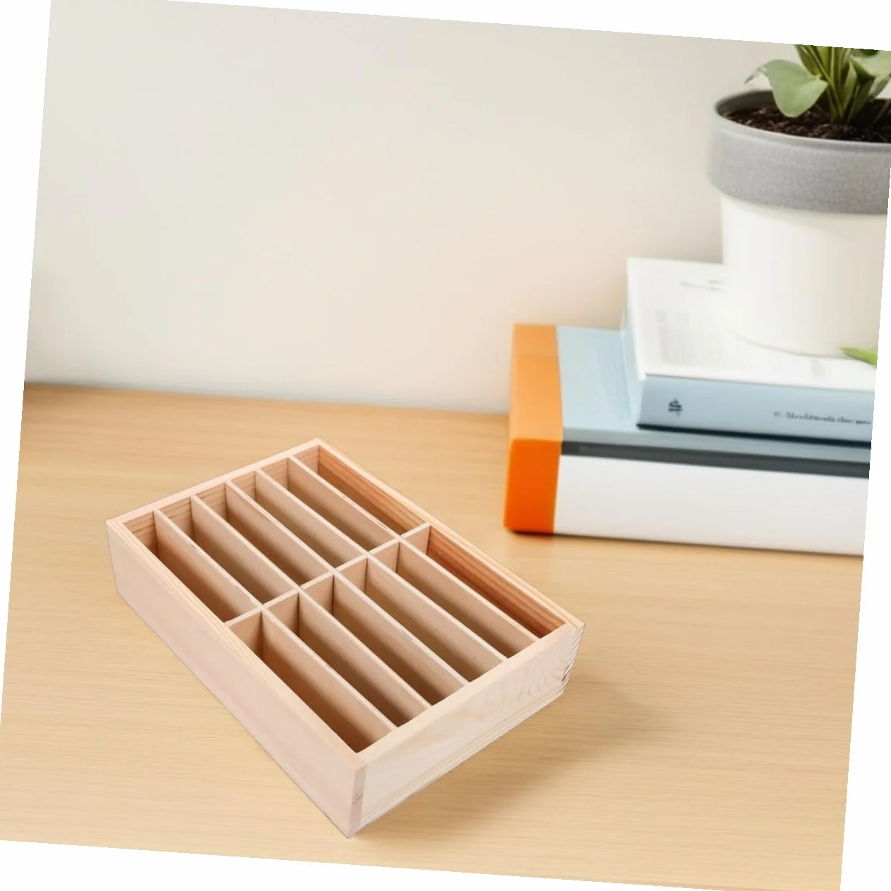Organizer Per Telefono Da Tavolo in Legno 12 Scomparti, Scatola Portaoggetti Per Cellulare Da Ufficio e Aula, Supporto Da Scrivania Per Gestione Dispositivi Multipli