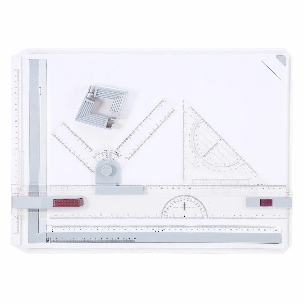 Tavolo da disegno professionale A3 Tavolo da disegno con righelli ad angolo regolabile di movimento parallelo per architetti Ingegneri Studenti Leggero Durevole Design in
