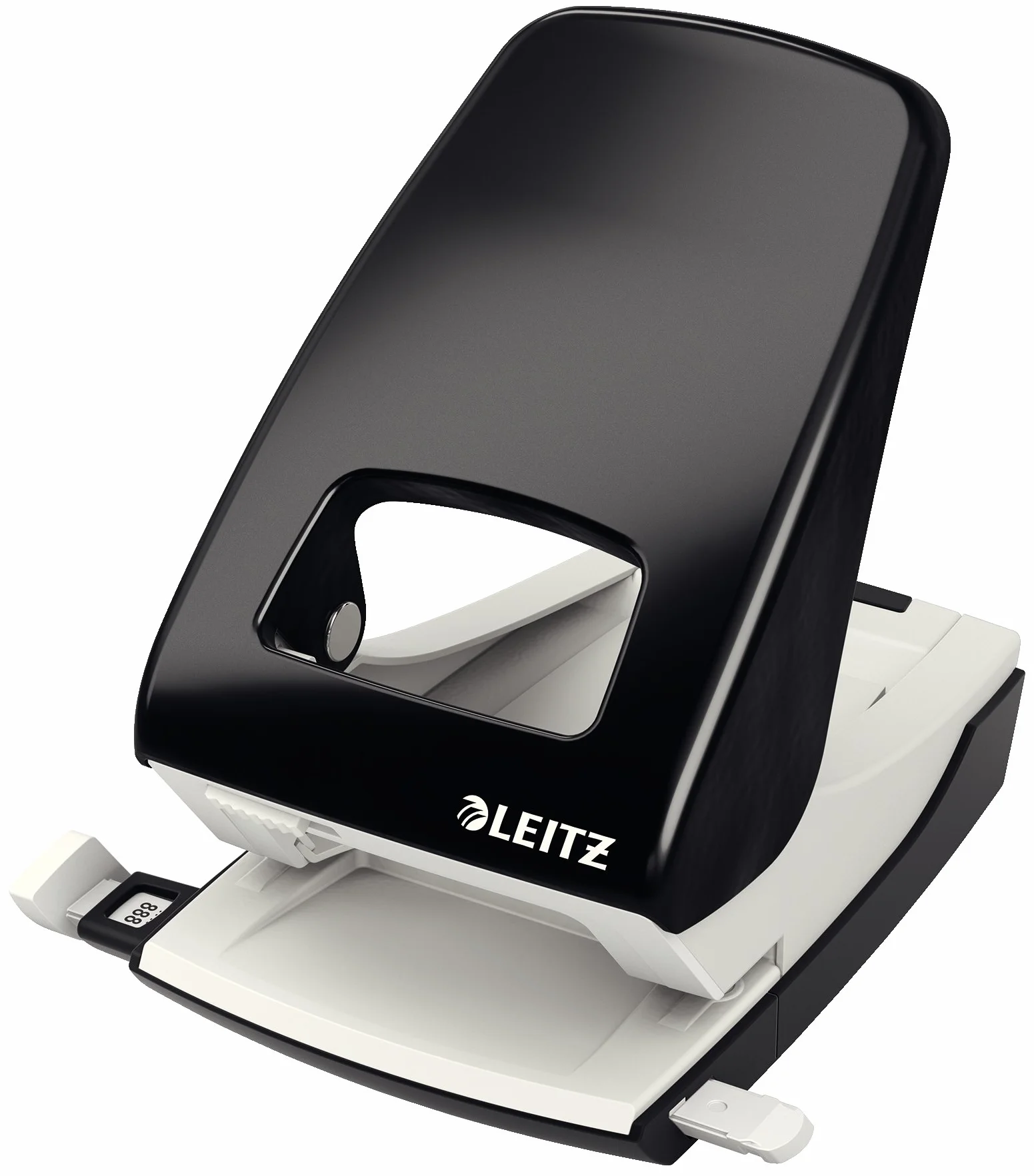 Leitz Pratica Perforatrice da Ufficio, Capacità fino a 40 Fogli, Nero, Metallo, Guida di Arresto con Barra di Selezione del Formato, Gamma NeXXt, Retail Box, 51386095