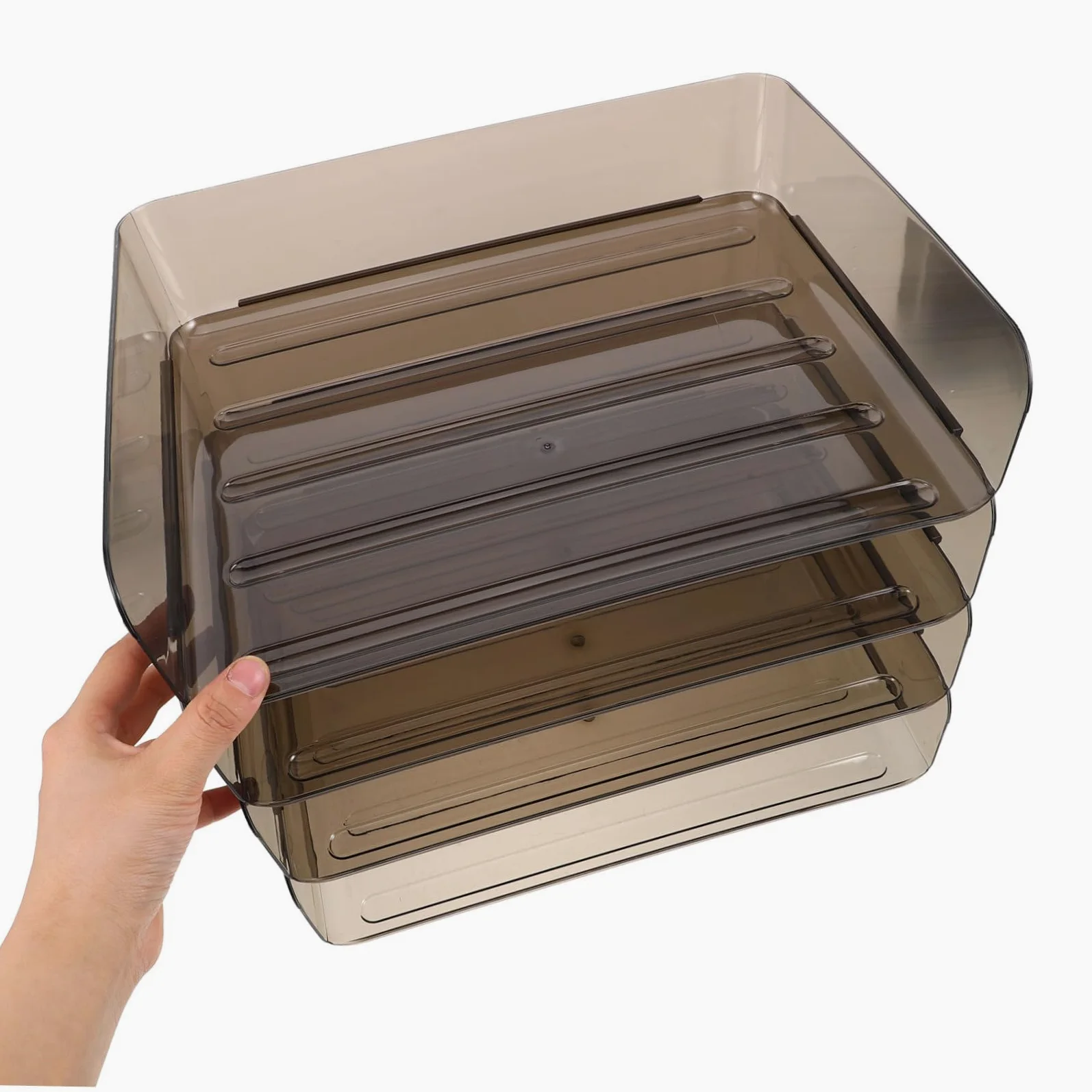 Organizzatore di File da Scrivania A4 Acrilico Marrone | Decorazioni Scuola, Multi Layer Stackable Design per Studio Environments e Office, Desk File Organizer