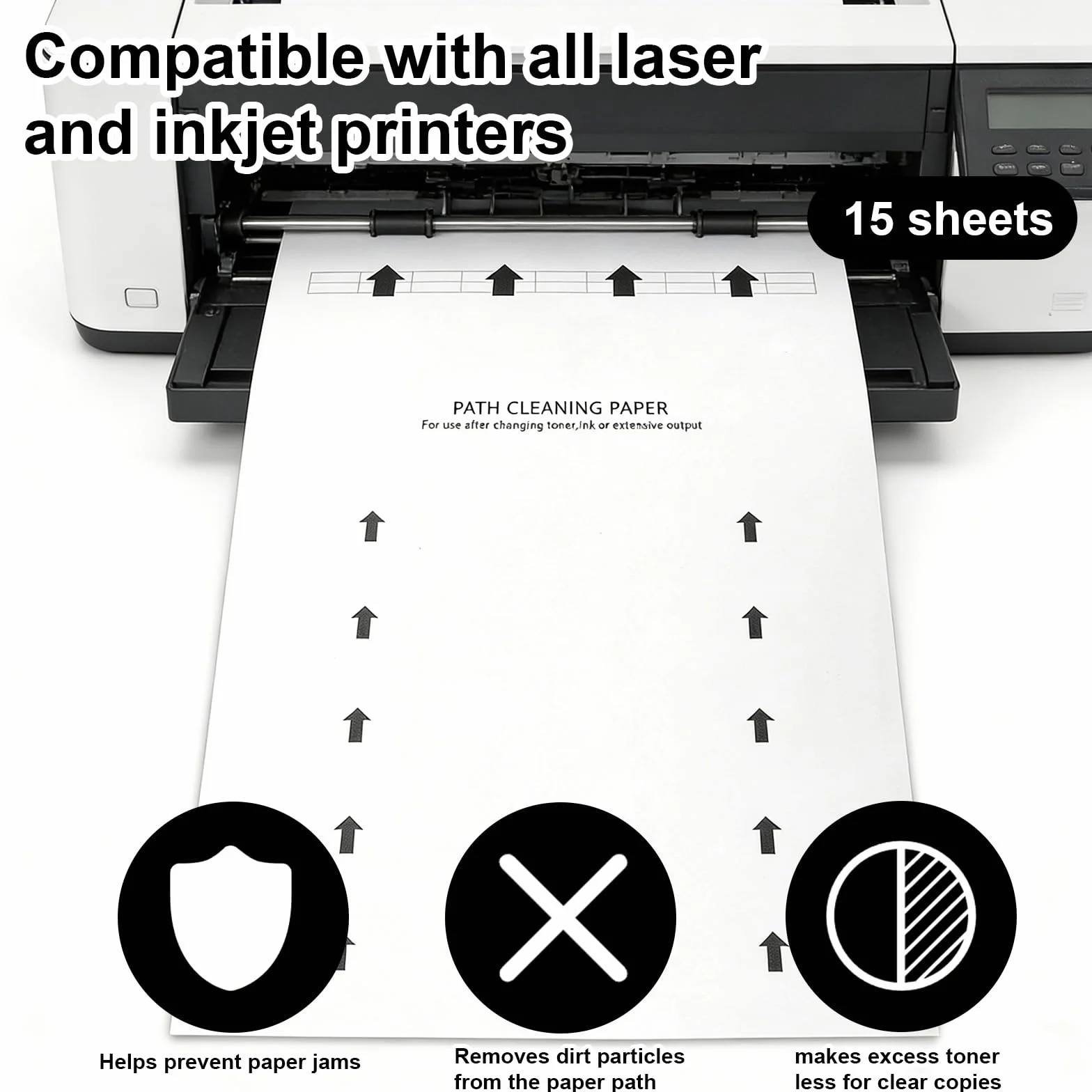 Carta per la Pulizia Stampanti 28,5x21cm 15pz Getto d'Inchiostro Laser