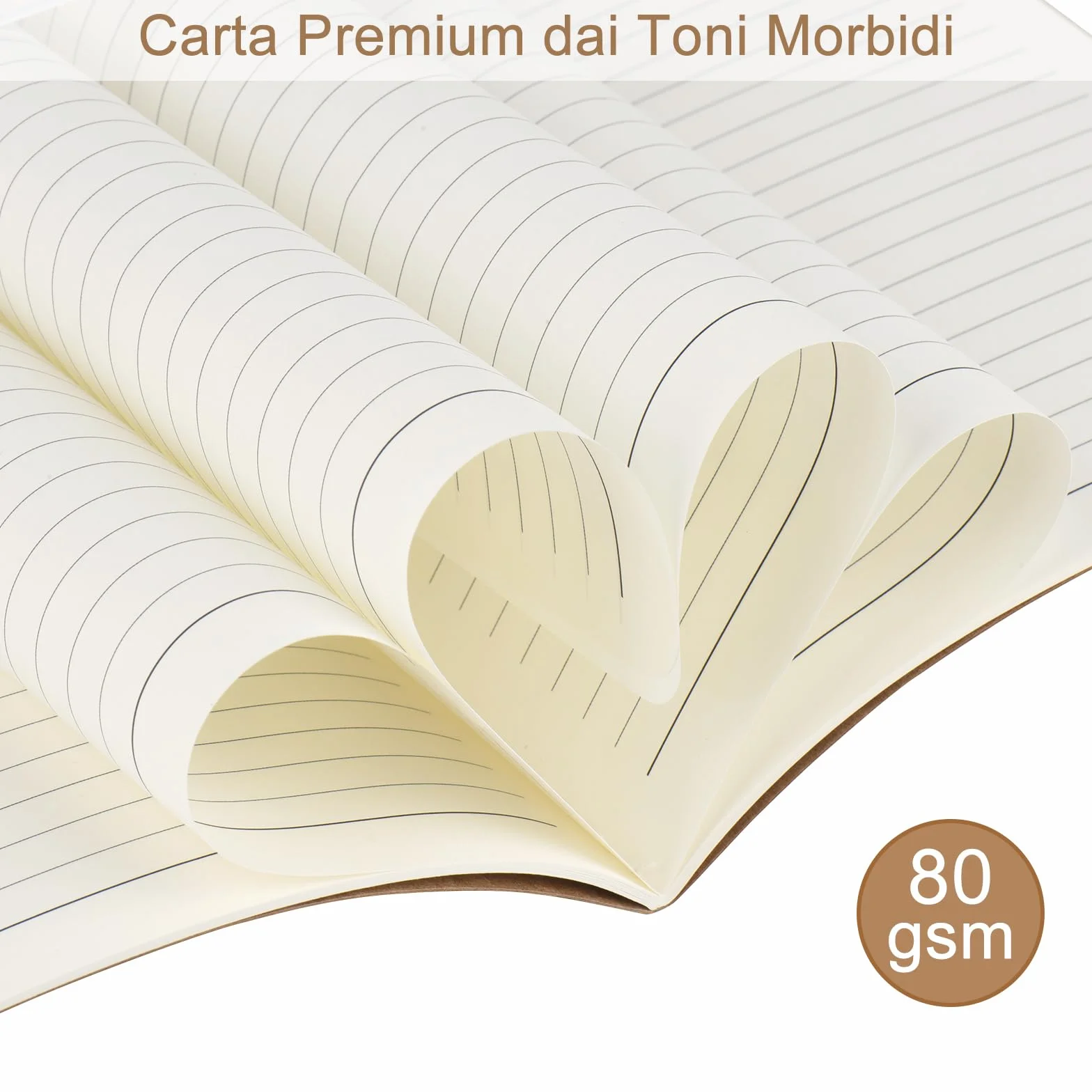 ZCZN Quaderno A5 Rigo 12 Pezzi Copertina Kraft, 30 Fogli/60 Pagine, 20.6x13.7 cm, Marrone