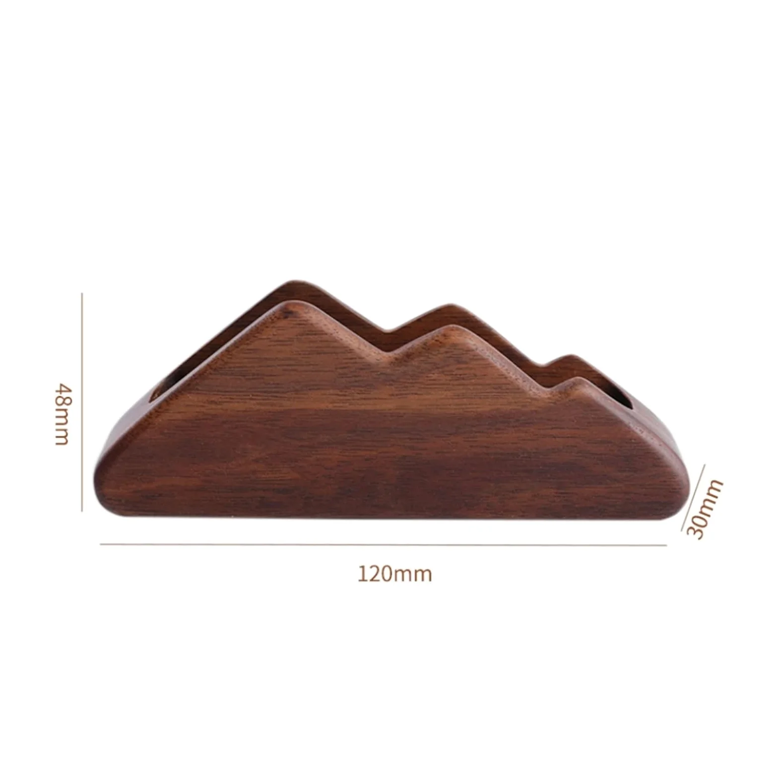 Espositore per Biglietti da Visita Porta Biglietti da Visita in Legno Espositore da scrivania Organizzatore per Ufficio Casa (Marrone 12x3x4,8 cm)