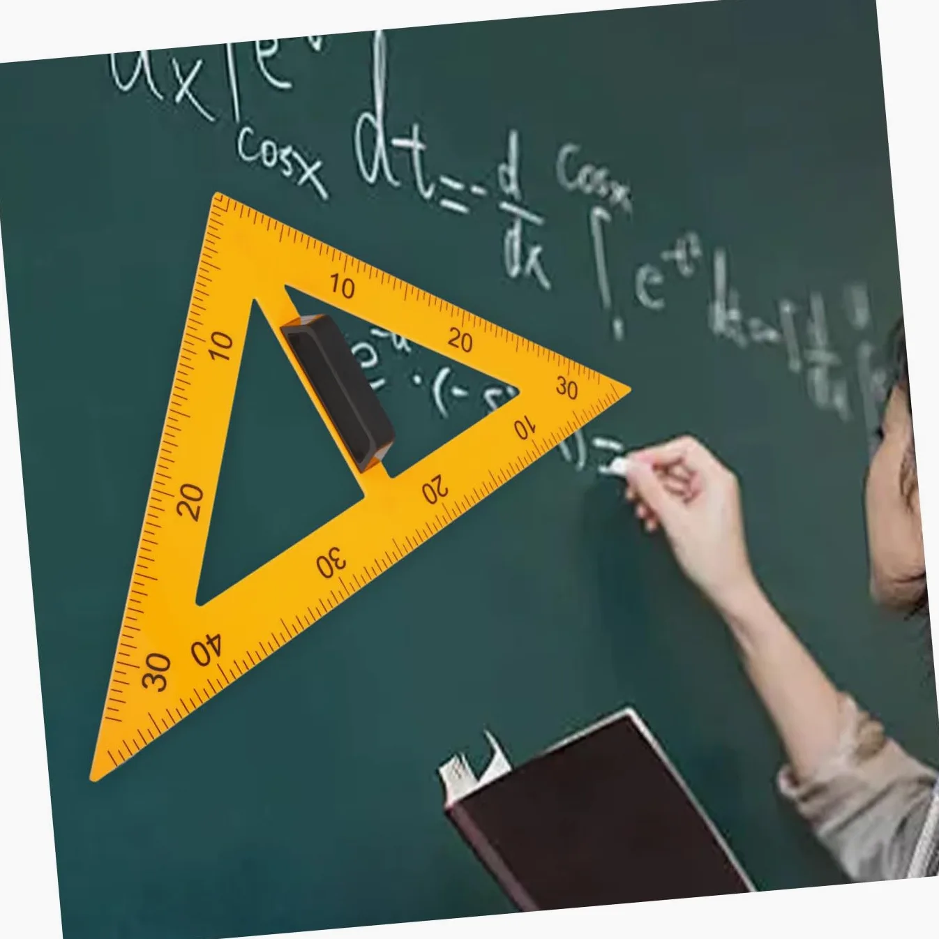 Housoutil 3 Pezzi Righello Geometrico Magnetico con Staccabile Strumento Didattico per Insegnamento Geometria in Plastica Resistente per Aula Facile Trasportare e Conservare