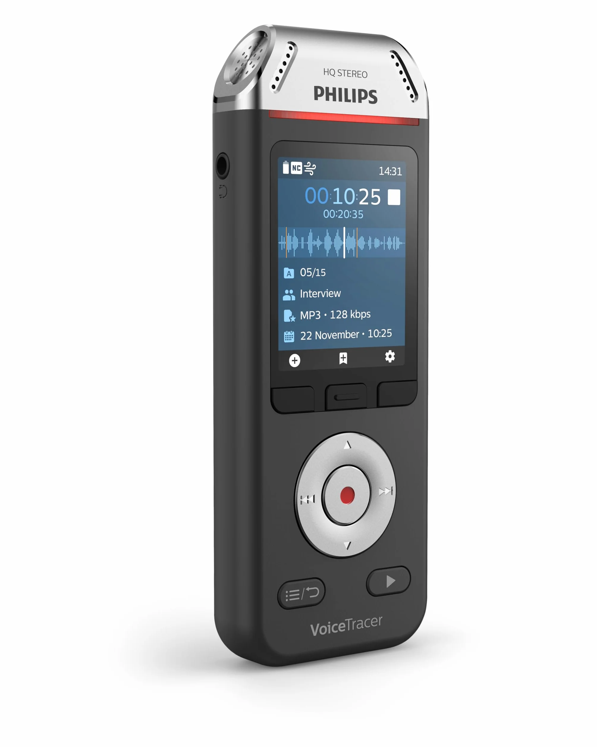 Philips DVT2110 registratore audio, registrazione stereo MP3 e PCM, 8 GB