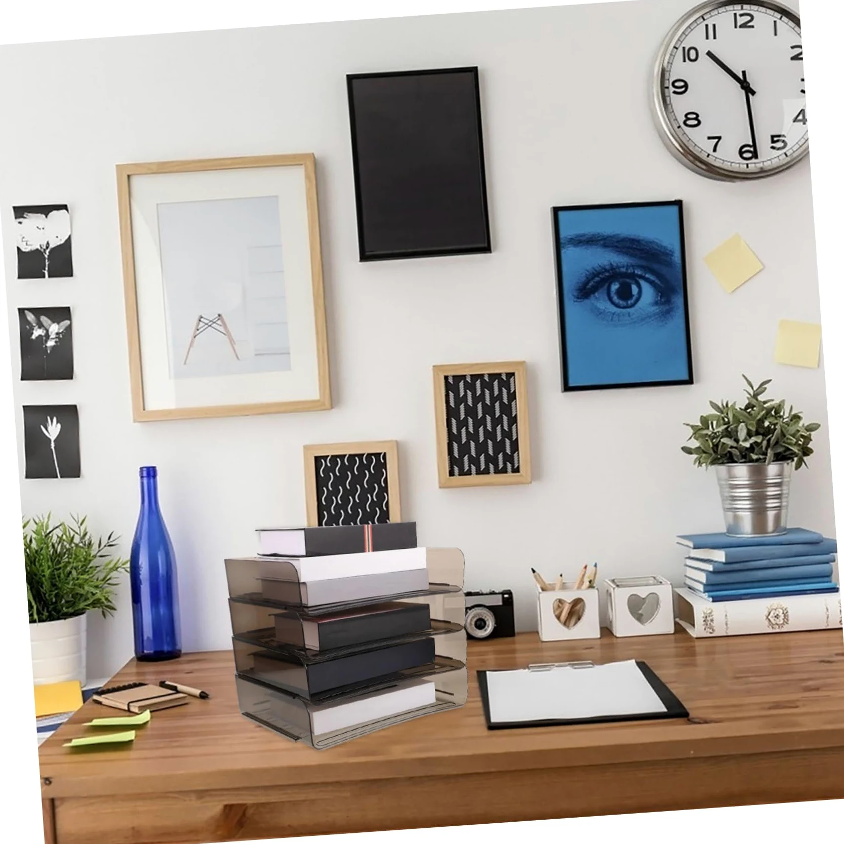 Organizzatore di File da Scrivania A4 Acrilico Marrone | Decorazioni Scuola, Multi Layer Stackable Design per Studio Environments e Office, Desk File Organizer