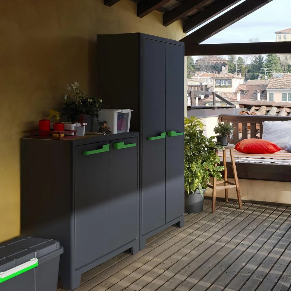 Keter Armadio 2 ripiani 80x44x100 cm Moby Basso XL Antracite