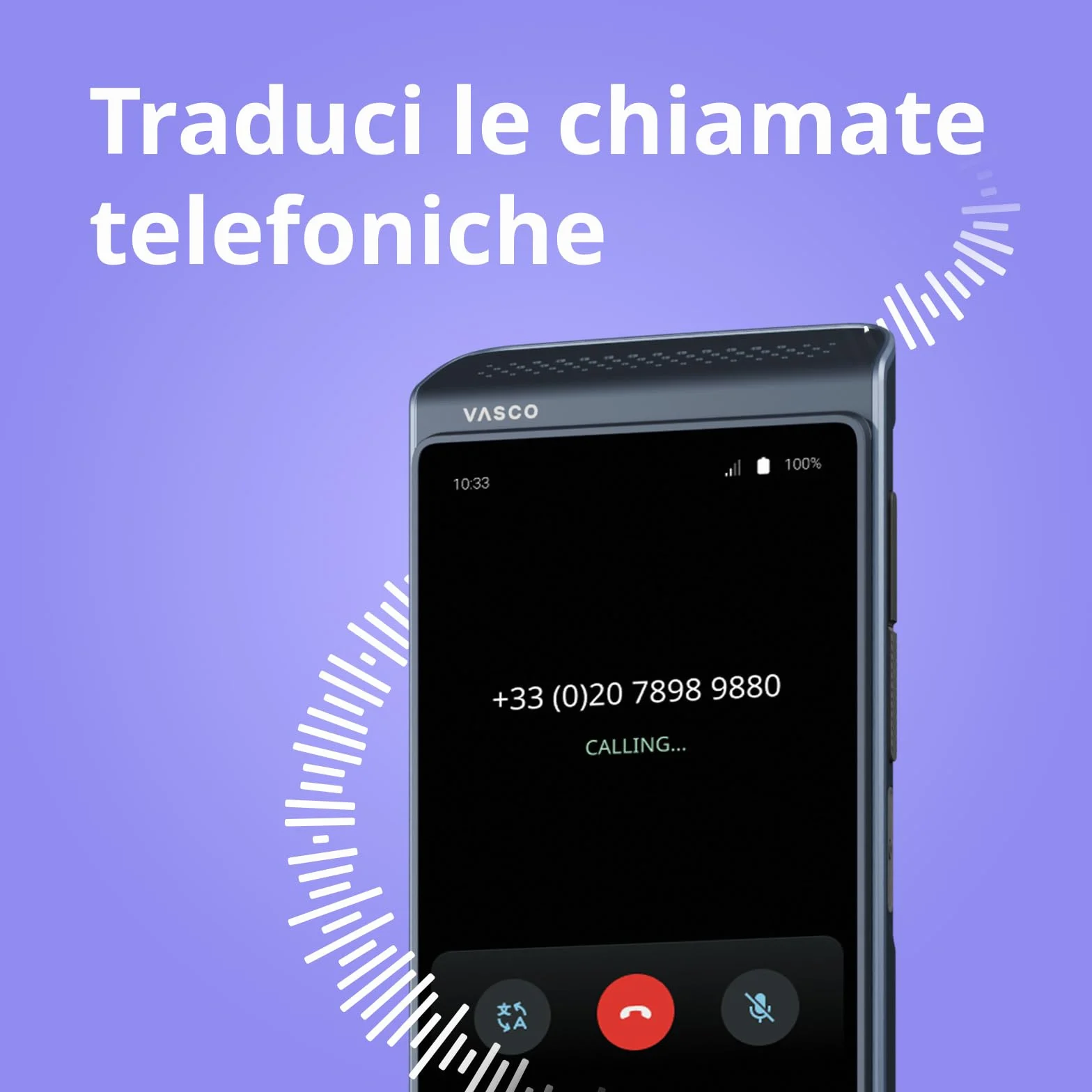 Vasco Translator Q1 | Traduttore simultaneo con clonazione vocale IA | 113 Lingue | Internet gratuito a vita in quasi 200 paesi | Mystic Plum