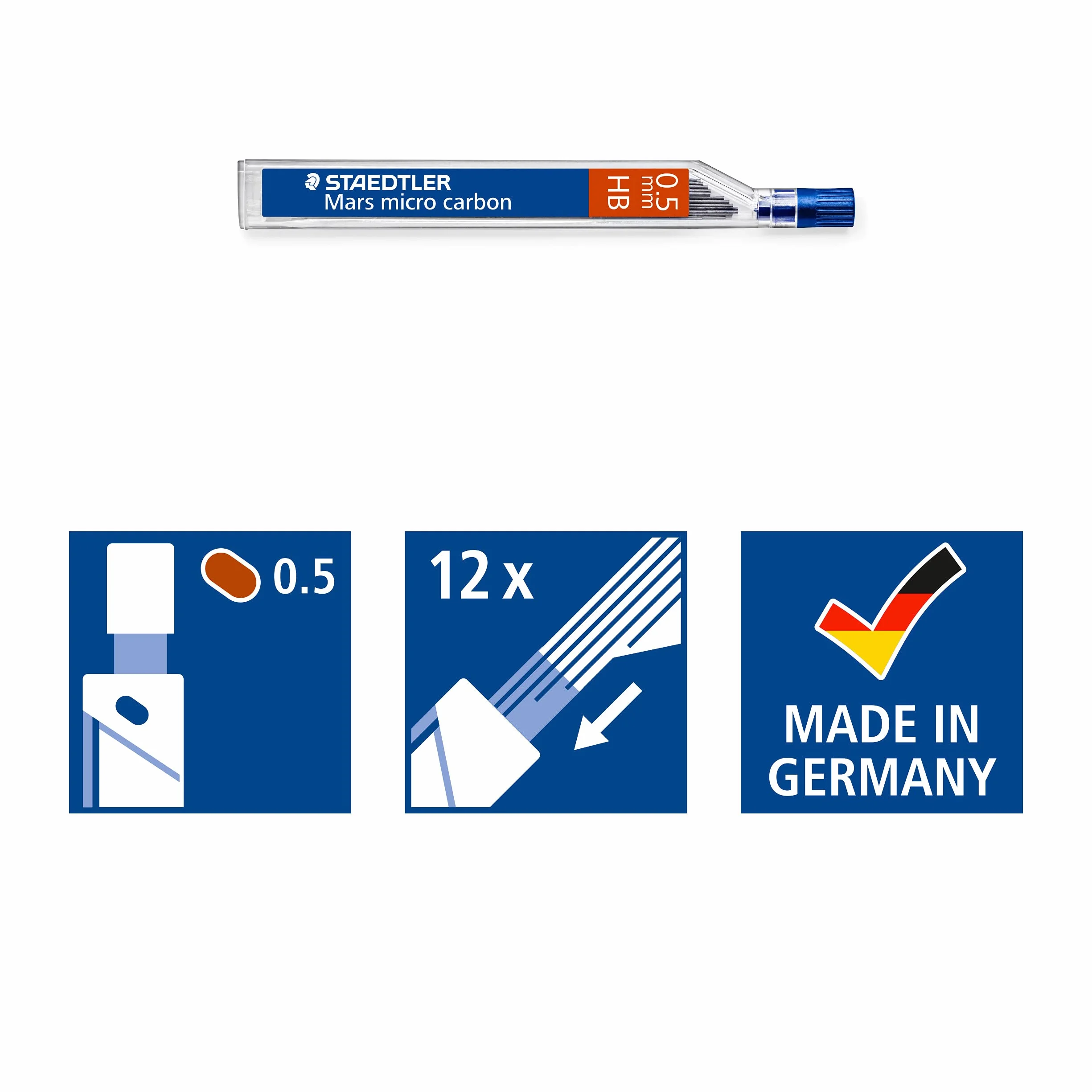 STAEDTLER Mars micro carbon mine sottili HB 0.5mm 12 pezzi 250 05-HB