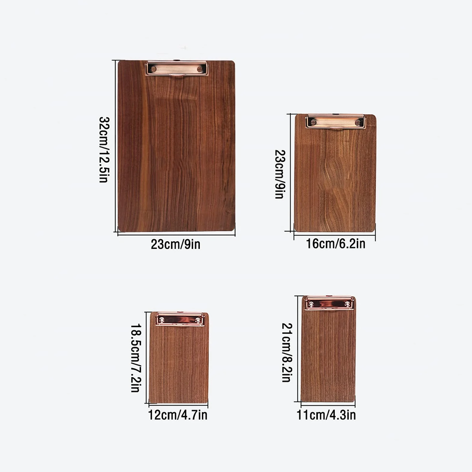 Portablocco Black Walnut Appunti con Clip in Metallo Clip Data Organizzazione Cartella Scrittura Board Bill Cartella Binder per Home, Ristorante, Affari (2 Confezioni) Clipboard Portablocco