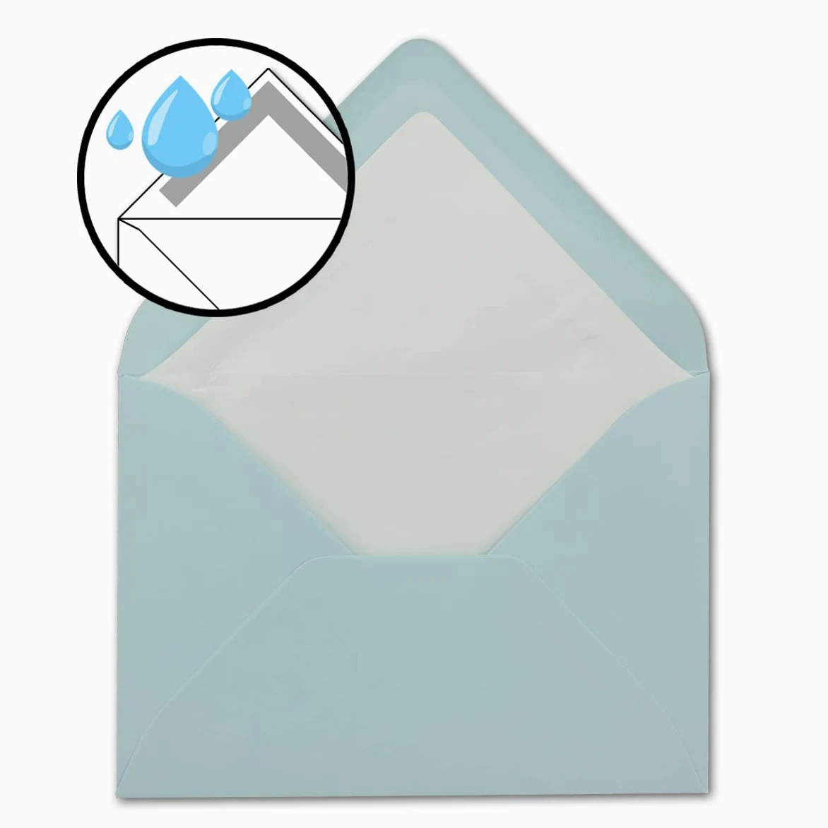 Glüxx-Agent - 1000 buste per lettere, formato DIN B6, 12,5 x 17,6 cm, 110 g/m², con incollaggio a umido, senza finestra, colore: azzurro