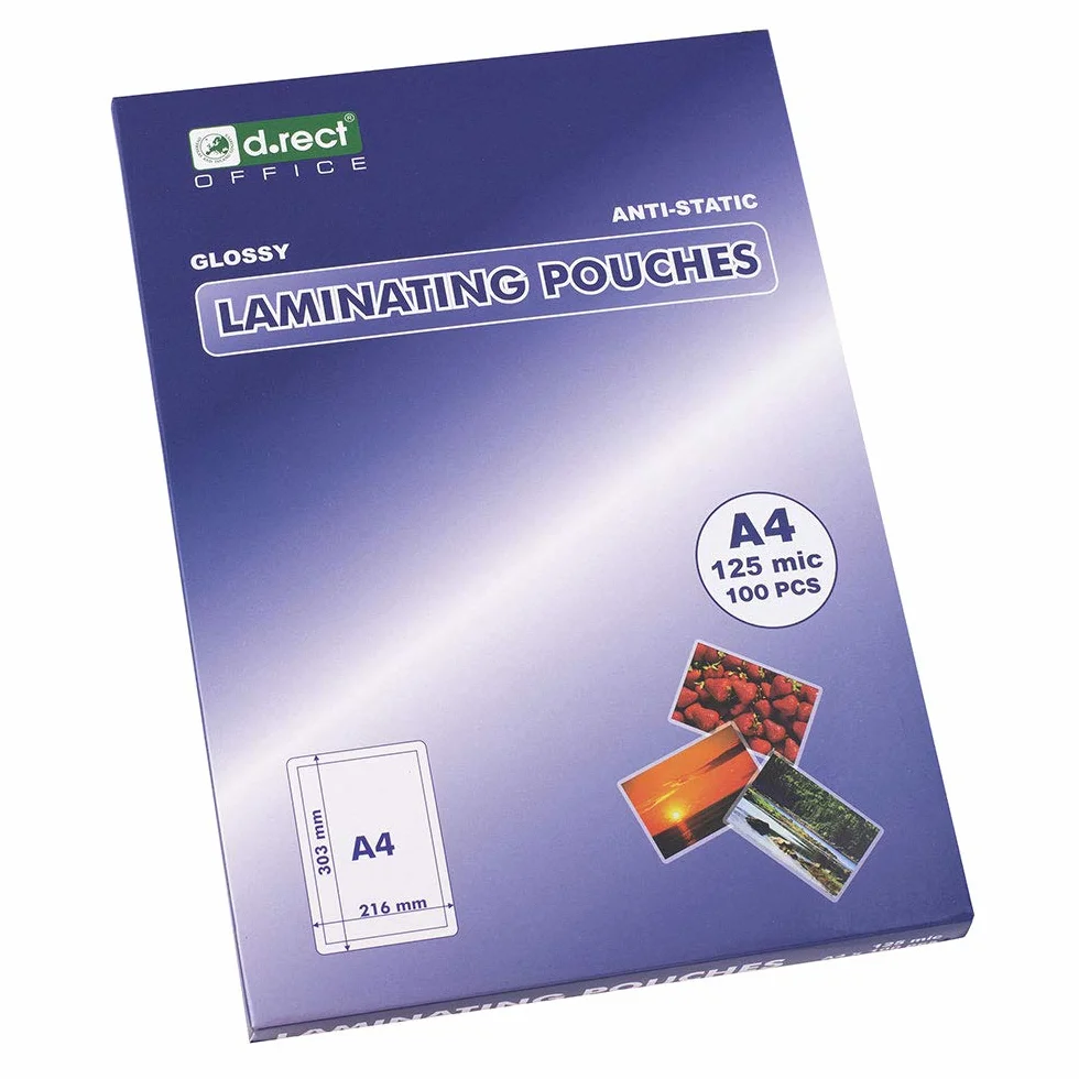D.RECT Fogli Laminati A4 Lucida Trasparente 125 Micron 250 Confezione 100 Unità