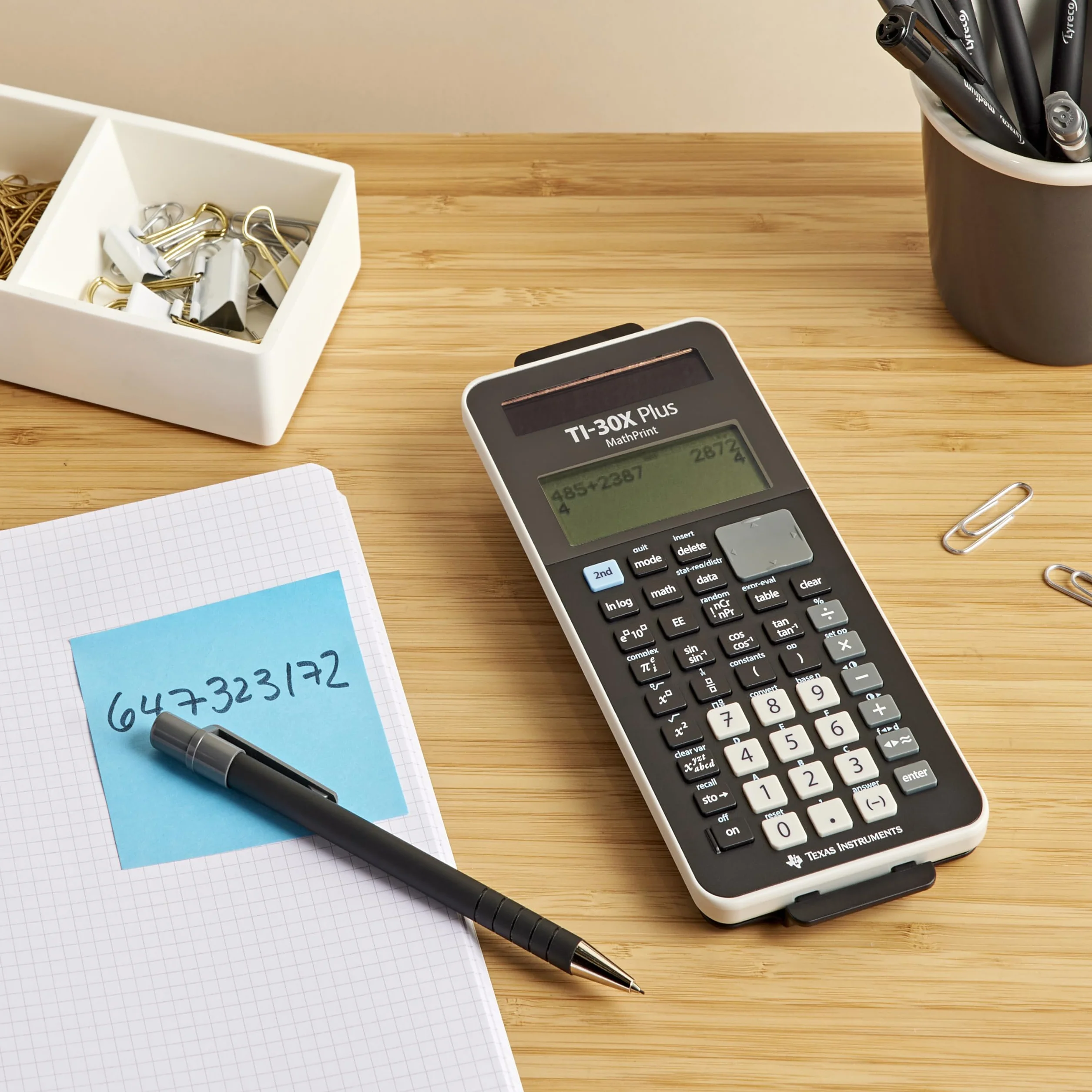 Texas Instruments 30XPLMP/TBL/3E1/A - Calcolatrice scientifica a 4 righe TI-30X Plus Mathprint, Nero