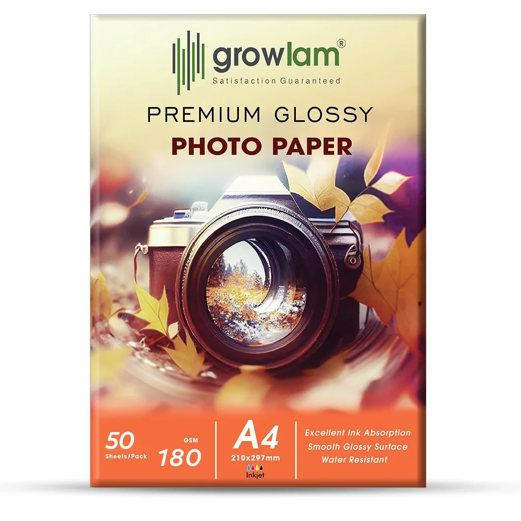 Growlam Premium - Carta fotografica lucida, 180 g/m², 50 fogli