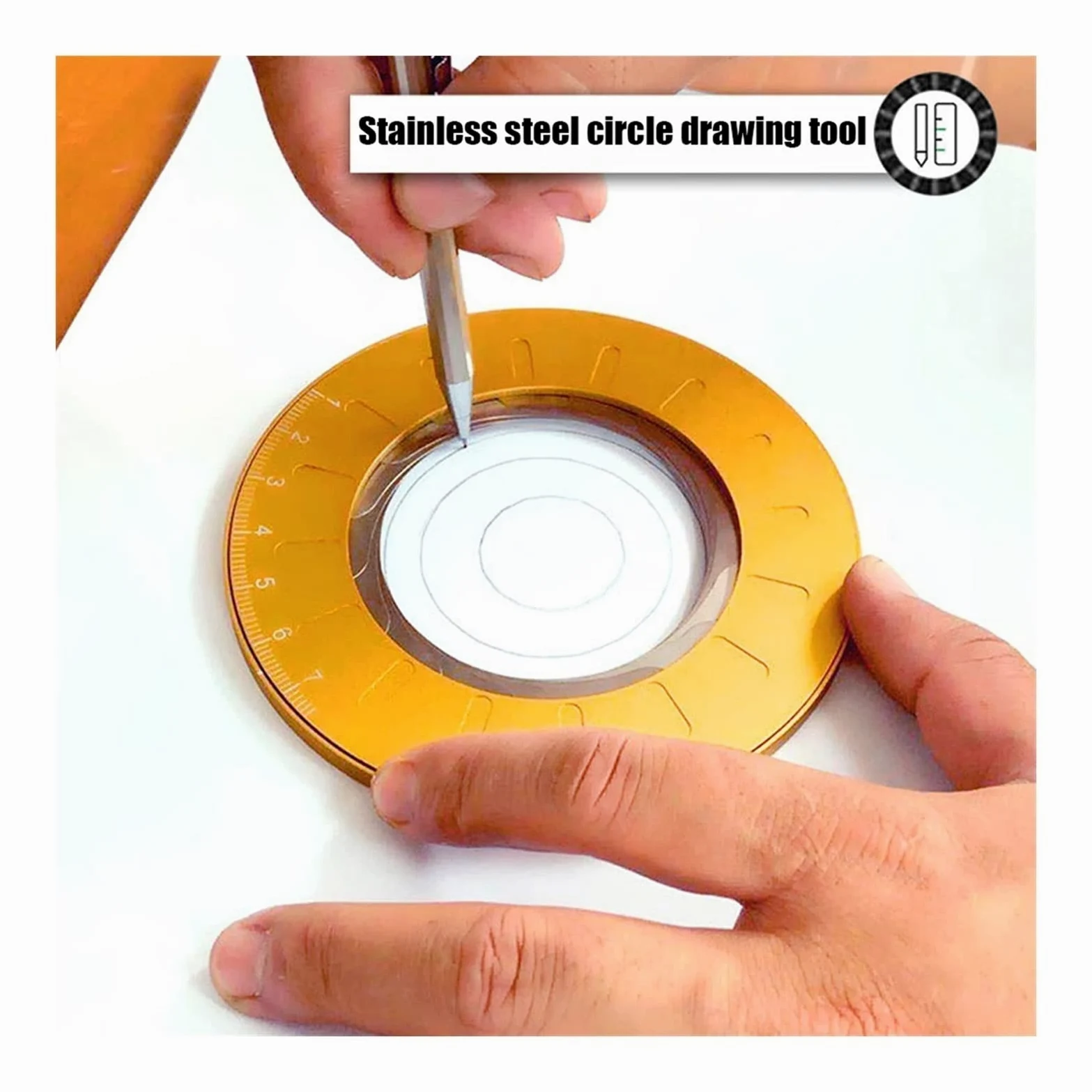 Compasso Strumento di misurazione della bussola rotonda dell'acciaio inossidabile geometrica Bussola professionale Dimensione regolabile Compasso Professionale