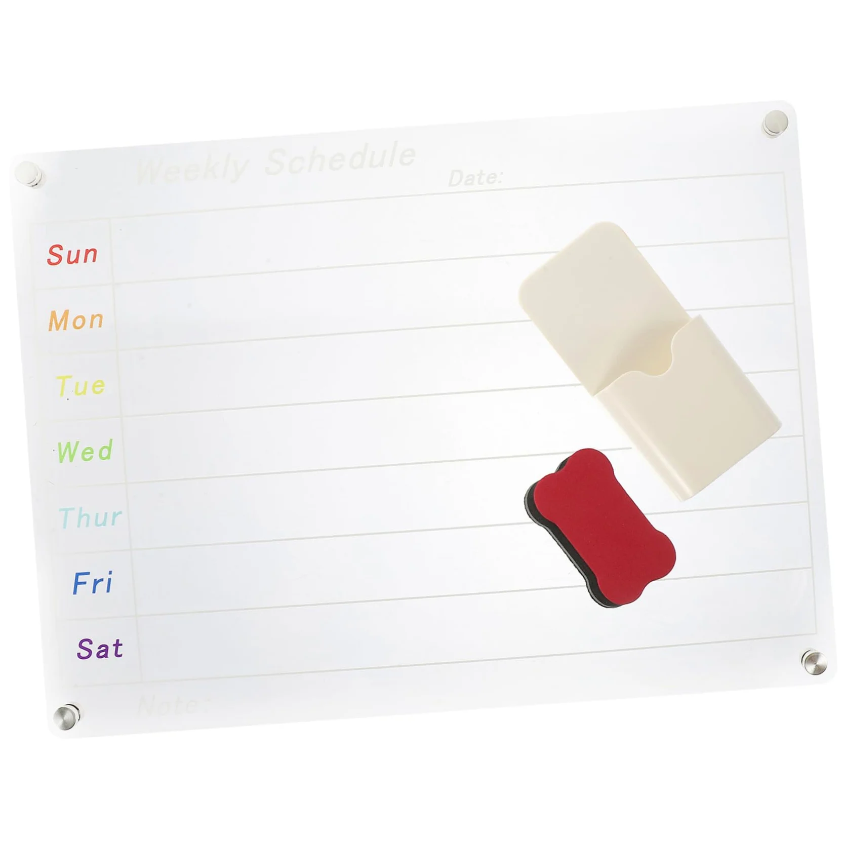NUOBESTY Lavagna Magnetica Trasparente Per Frigorifero Pianificatore Settimanale Cancellabile Acrilico Lavagna Da Cucina Per Organizzazione e Promemoria Design Magnetico Per Superfici Lisce