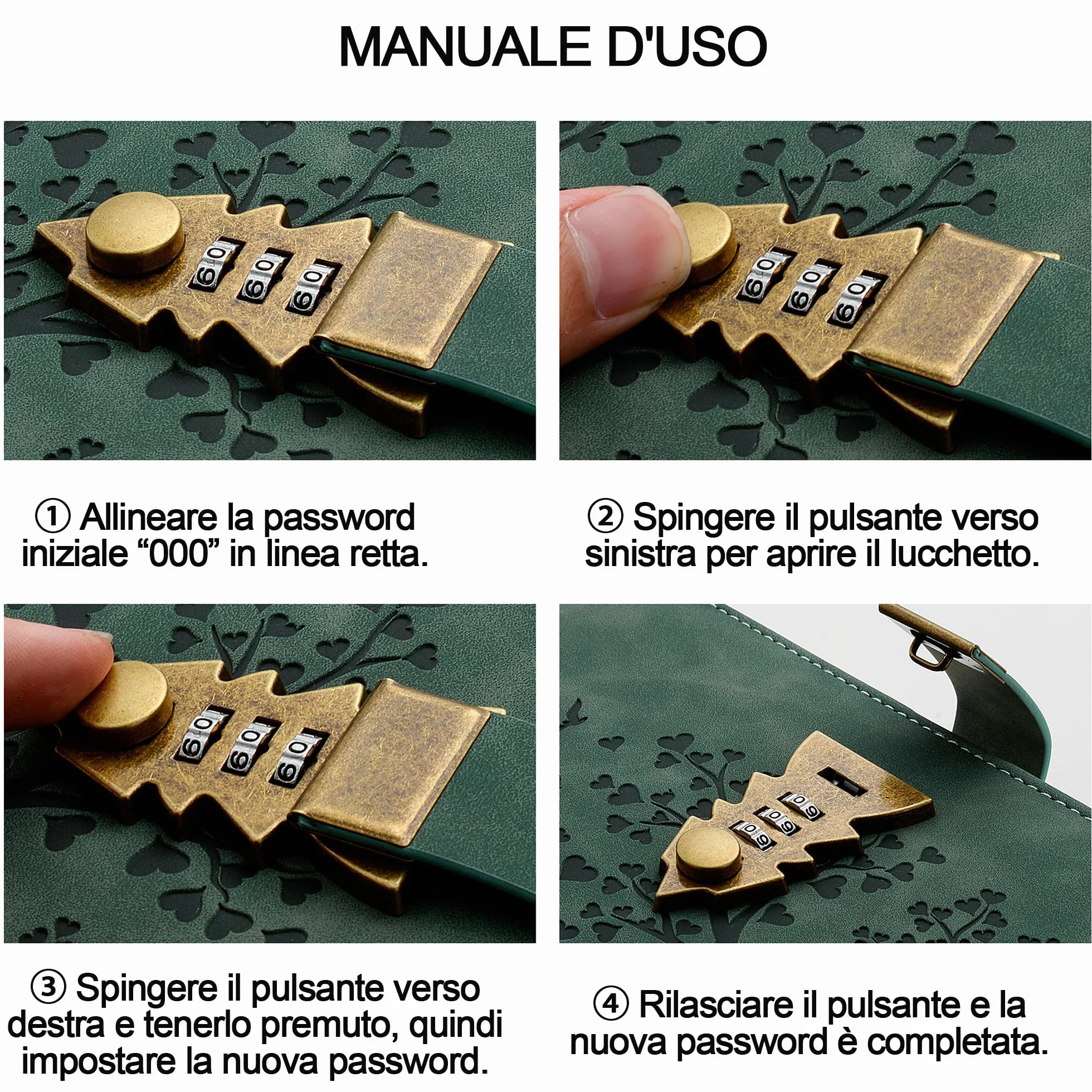 Diario Segreto A5 Lago Verde con Lucchetto 240 Pagine Notebook Protetto
