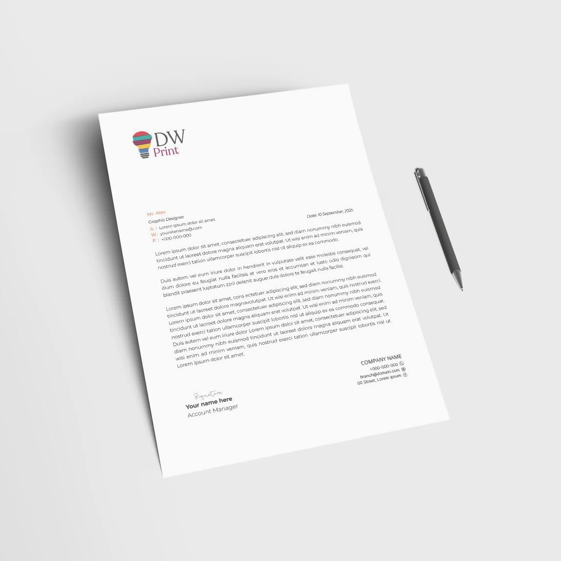 Carta Intestata Aziendale Personalizzata A4 – Carta Usomano 120gr – Stampa Digitale Professionale – Carica il Tuo File - 200 pezzi