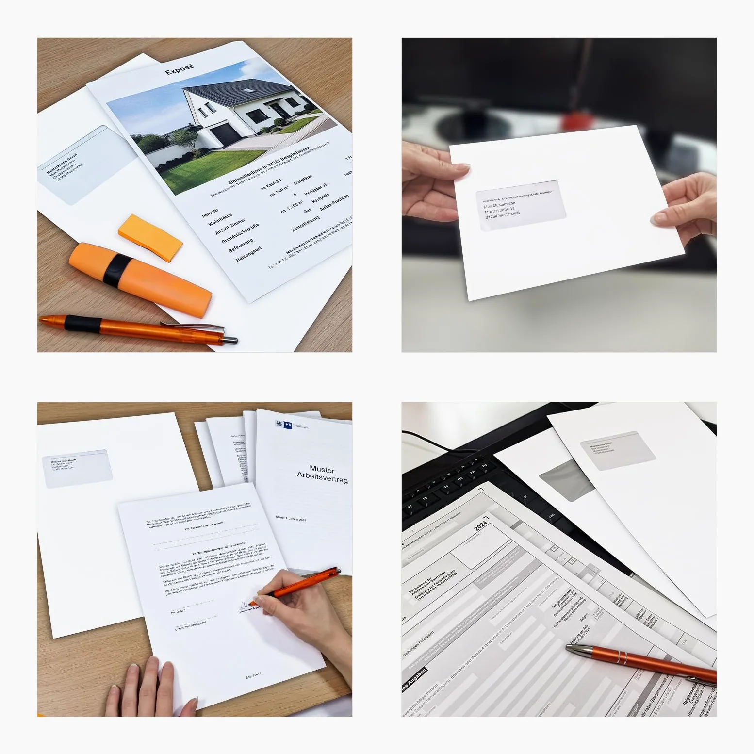 versando 500 buste per lettere, formato C5, 162 mm x 229 mm, con finestra, | autoadesive, colore: bianco