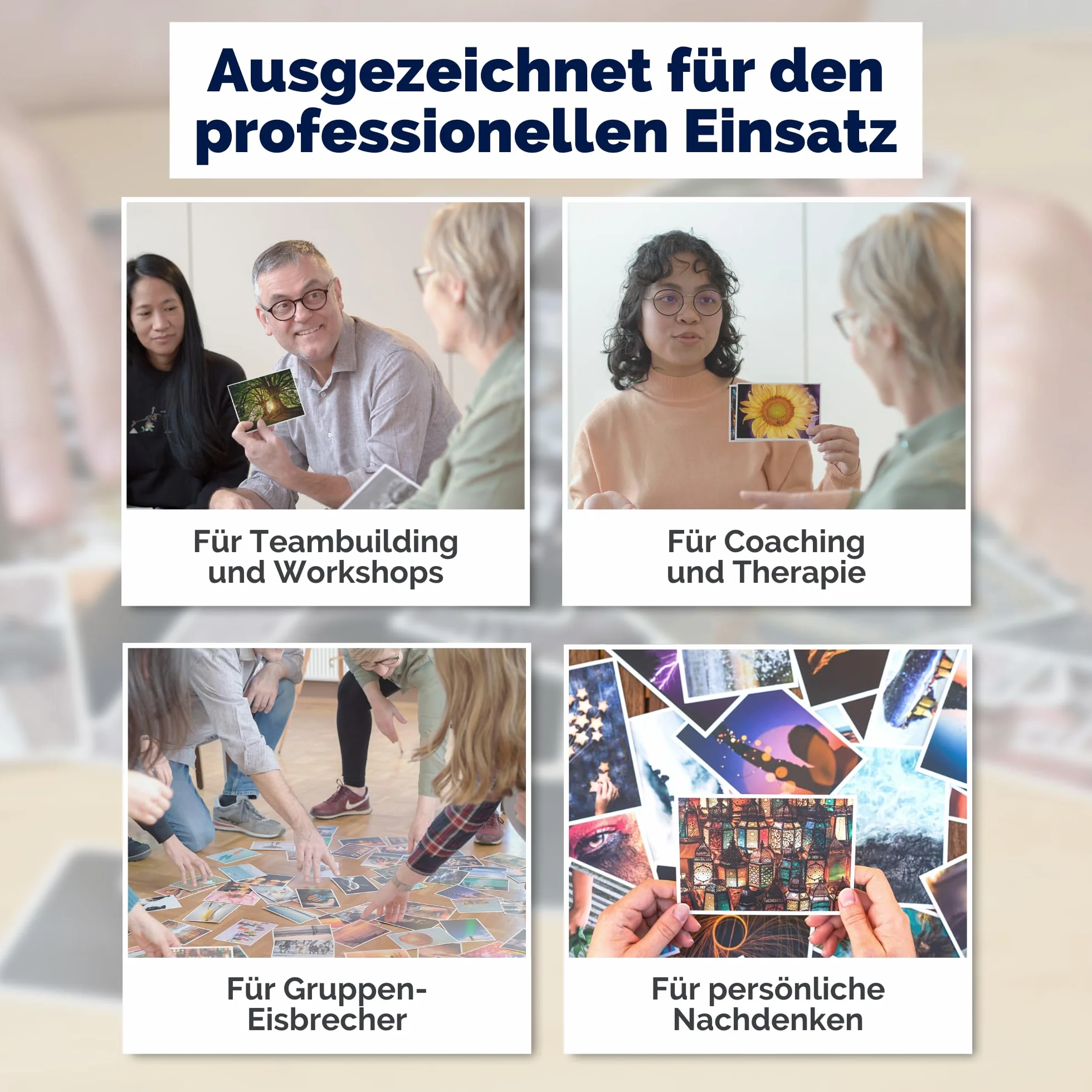 metaFox - Carte di coaching – Set di carte fotografiche originali – Carte impulsi per coaching, terapia e workshop – Carte motivazionali per riflessione, strumenti di coaching e terapia