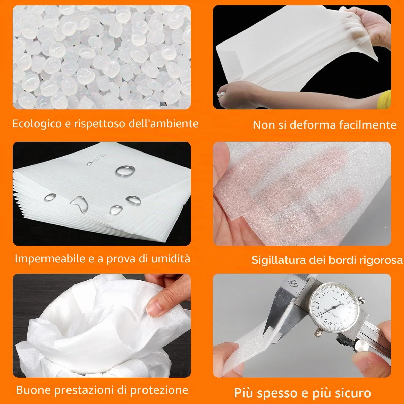 Pluriball Fogli in Poliuretano Espanso 20 x 20 cm 100 pezzi per Imballaggio