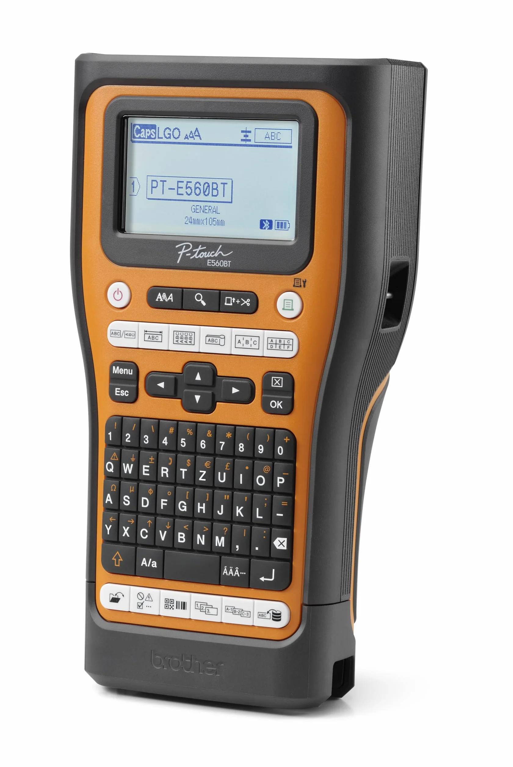 Brother PT-E560BTVP - Etichettatrice industriale con Bluetooth, batteria agli ioni di litio e custodia per il trasporto (per nastri TZE larghi 24 mm, tubi termoretraibili HSE larghi 18 mm, stampa a