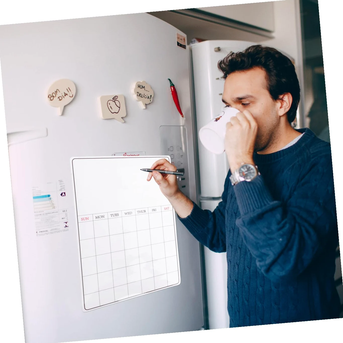 NUOBESTY Calendario Cancellabile Per Frigorifero Da Parete Lavagna Magnetica Lavagna Cancellabile