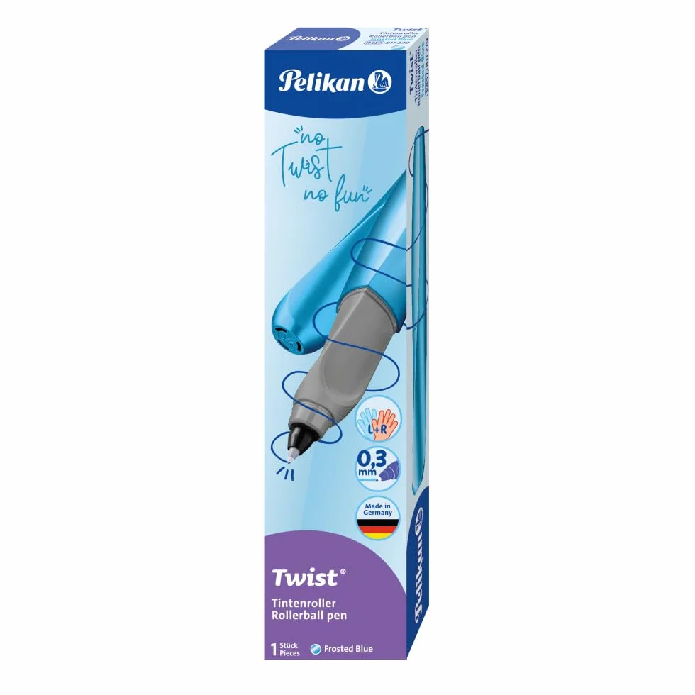 Pelikan Twist Frosted Blue Penna Roller Sferografica Ergonomica Punta M Indeformabile Ricaricabile
