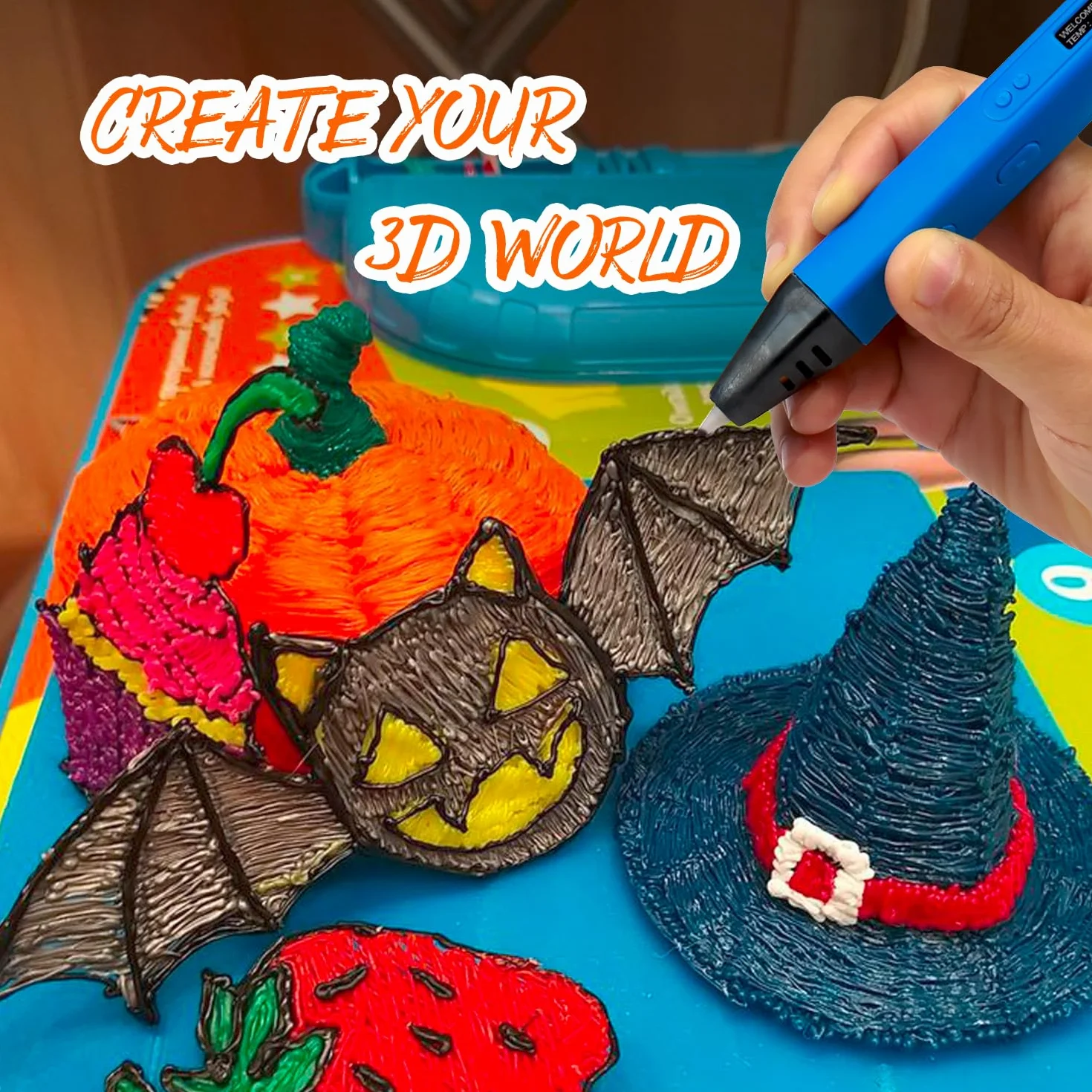 Kretrum 28 Colori Filamento Penna 3D PLA 1.75mm 3M Totale 276 Piede Glow Sparkly