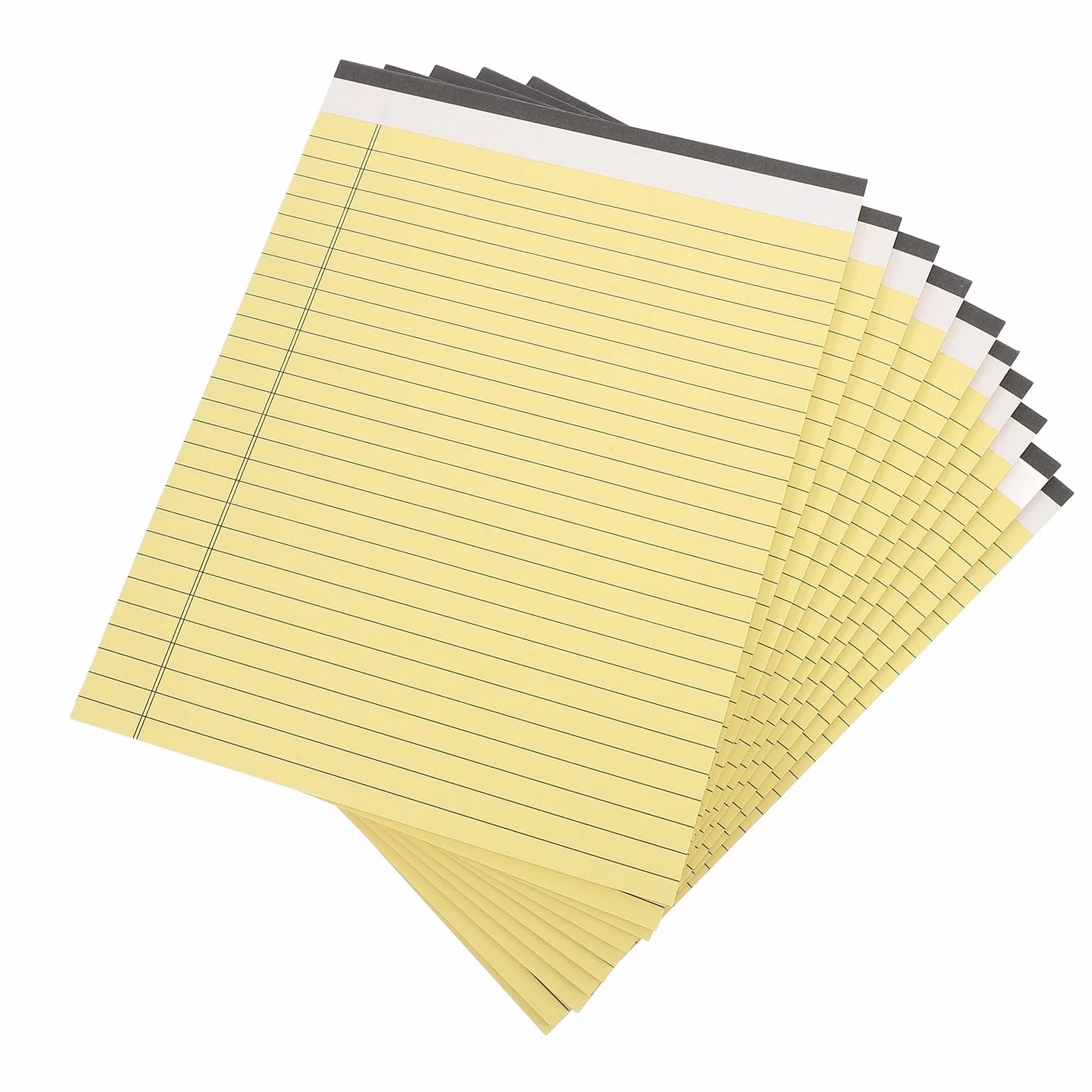 Blocchi per Appunti Legali Gialli 10 Pezzi Pagine Rigate e Perforate Carta Doppia Faccia per Scuola e Lavoro Portatile