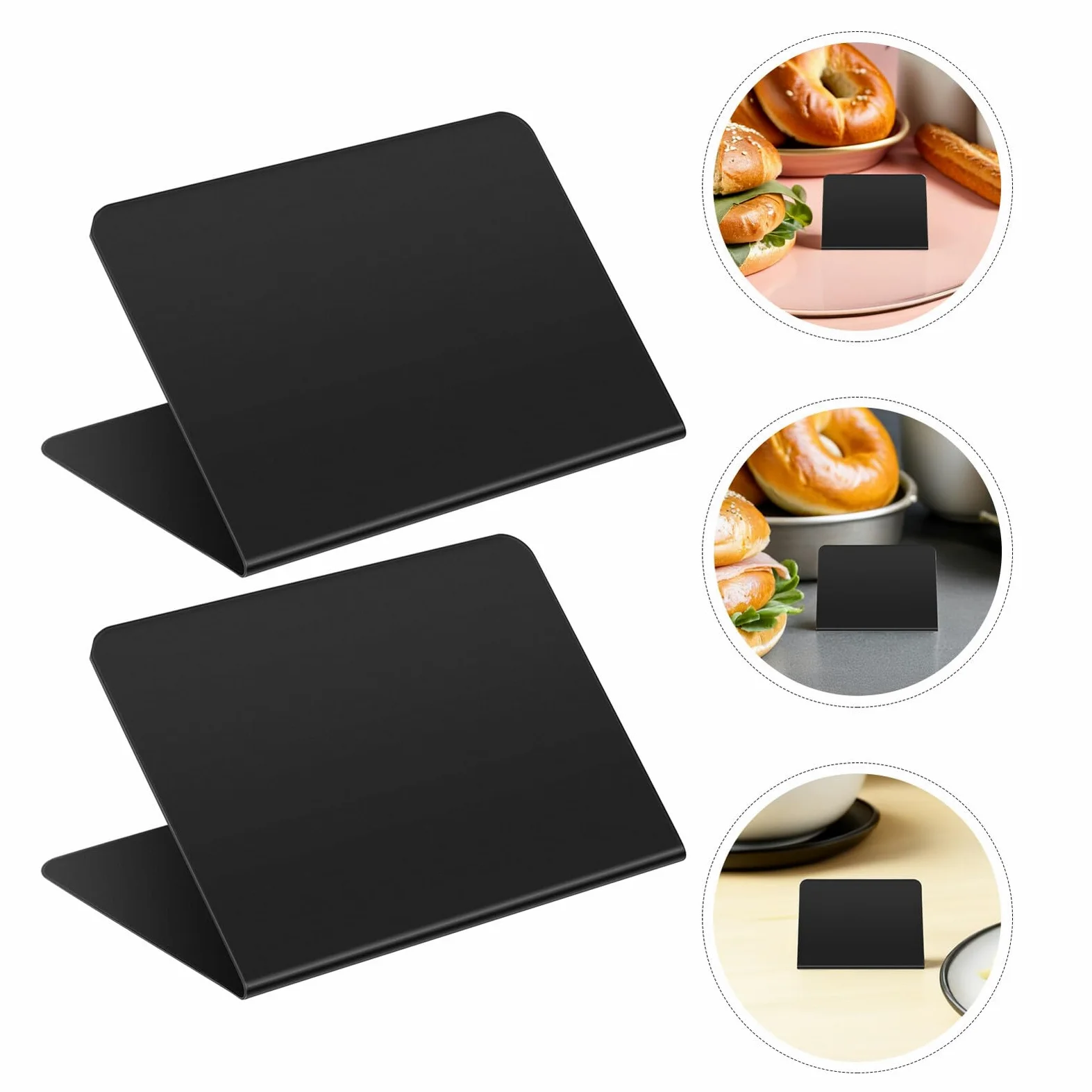 GALPADA 30 Pezzi Lavagne Bifacciali da Tavolo 10x7,5 Cm Superficie Nera Opaca Lavagna Cancellabile Mini Cartelli Menu Decorativi Stabili a V per Ristoranti Bar e Eventi
