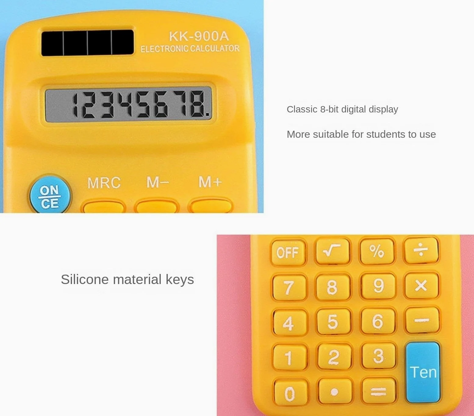 Calcolatrice per Ufficio Calcolatrice Portatile Multifunzionale A 8 Cifre con Display LCD for Ufficio E Casa Scuola(Blue)