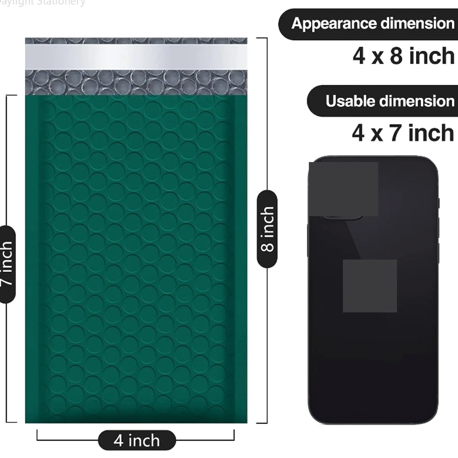 Buste Imbottite 50Pcs Green Bubble Mailer Bubble Padded Mailing Envelopes Mailer Poly for Packaging Self Seal Shipping Bag Bubble Padding (Color : 100 pcs 20.5X 28)