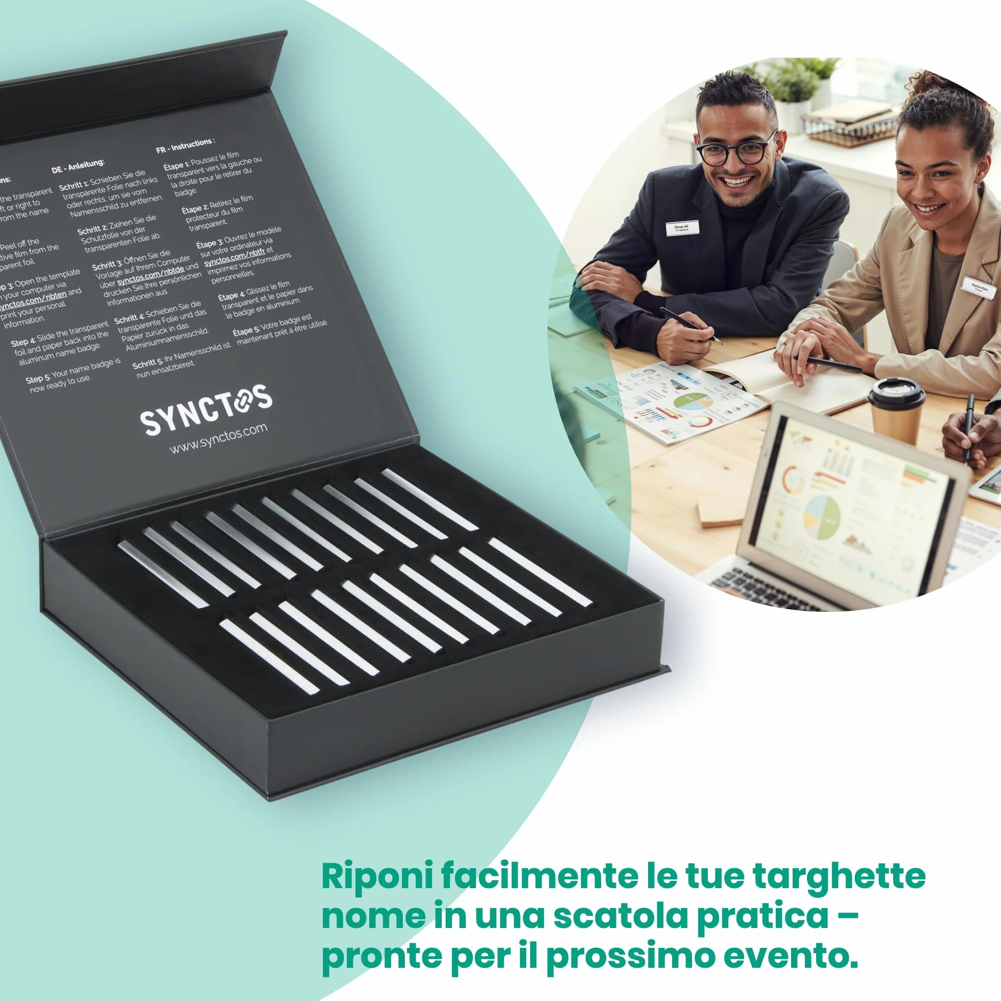 Targhetta magnetica set 20 magneti N40 72x31 mm porta badge alluminio