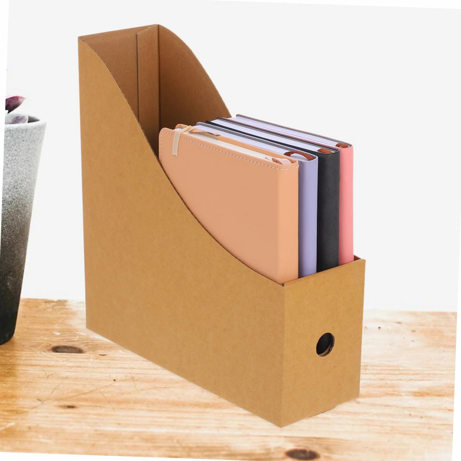 Angoily 8pezzi Forniture Per Ufficio e Cancelleria Riviste in Cartone Kraft Marrone Organizer Per Libri Contenitori Per Conservazione Di Riviste Per Scaffali Da Ufficio Aule Scrivania Port