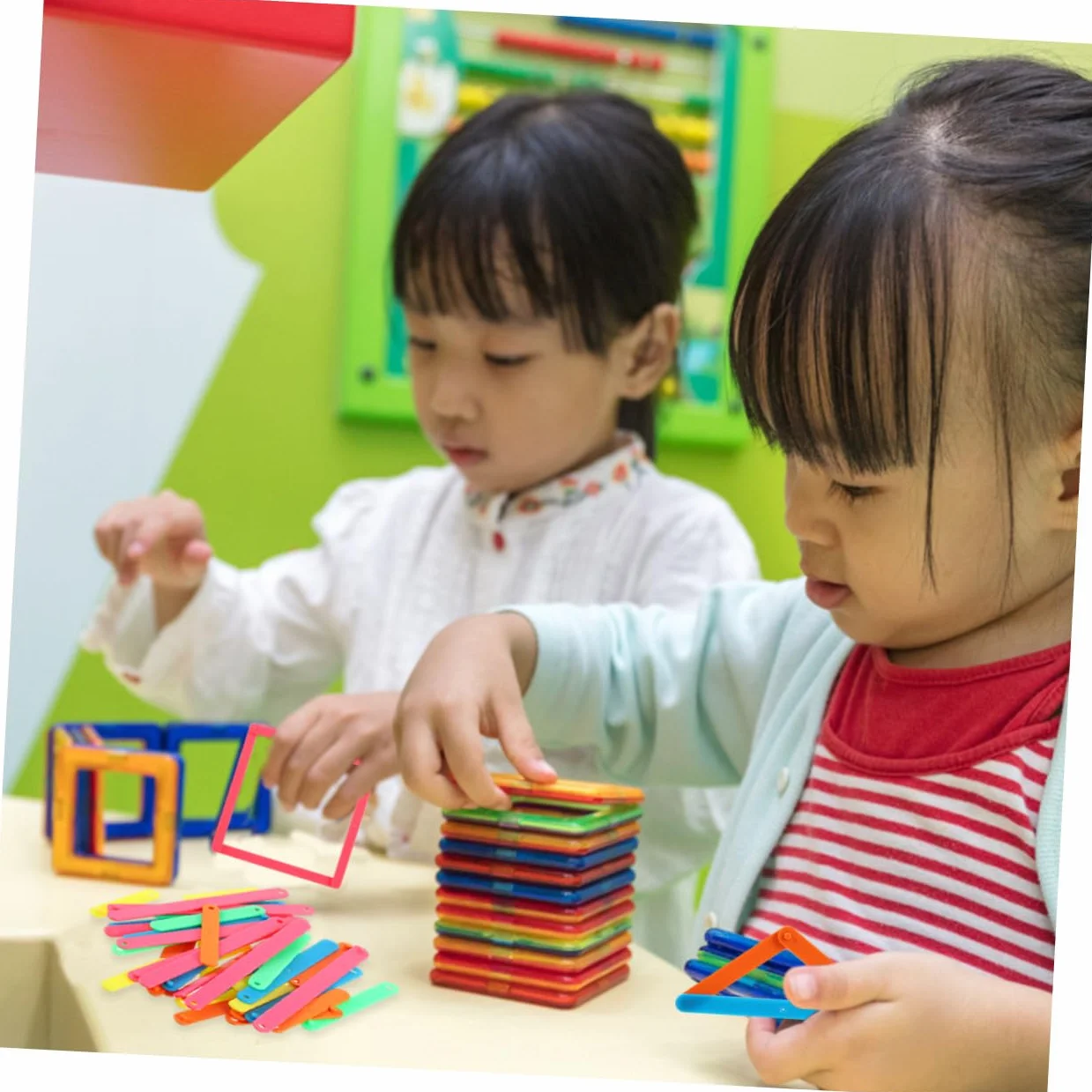 Strisce Poligonali Didattiche per Insegnare Forme Geometriche Bastoncini per Matematica Gioco Educativo 50 pezzi