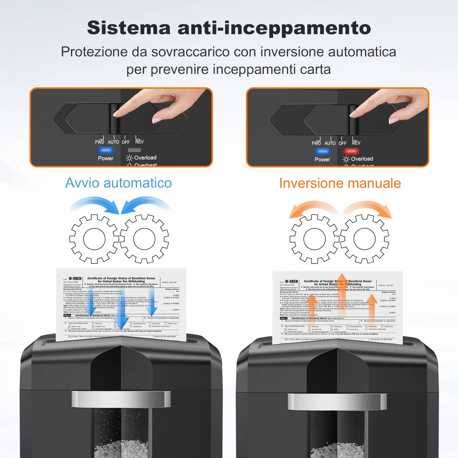 Bonsaii distruggidocumenti professionale 12 Fogli, Taglio a Micro Frammenti con Funzione Distruggi Carte di Credito/CD, per Casa e Ufficio, con ruote e Cestino da 16 litri (C266-B)