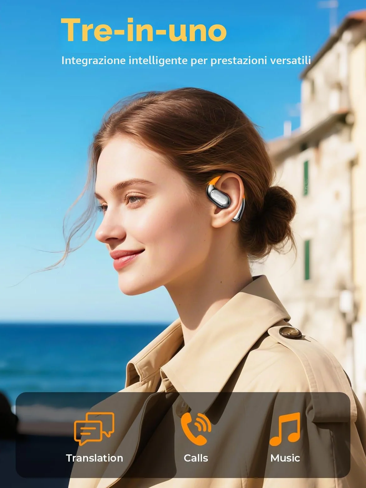 2026 AI Cuffie Traduzione Simultanea, Auricolari Traduttore Simultaneo Bluetooth 5.4, 4 in1 Traduttore Simultaneo Vocale 60 ore con ENC, 150 Lingue Auricolari Traduttori Istantanei Vocali Gratuite