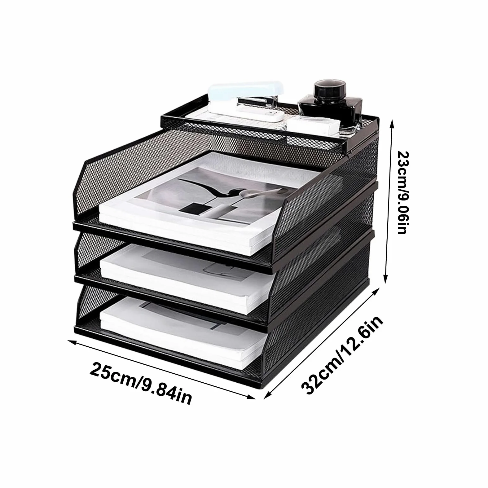 Organizer portacarta da scrivania Cartelle Scorrevoli Verticali | Classificatore A4 a Più Ripiani per Fogli e Cartelle Per casa, ufficio, scuola, studio, scrivania, cassetti, mensole, libri